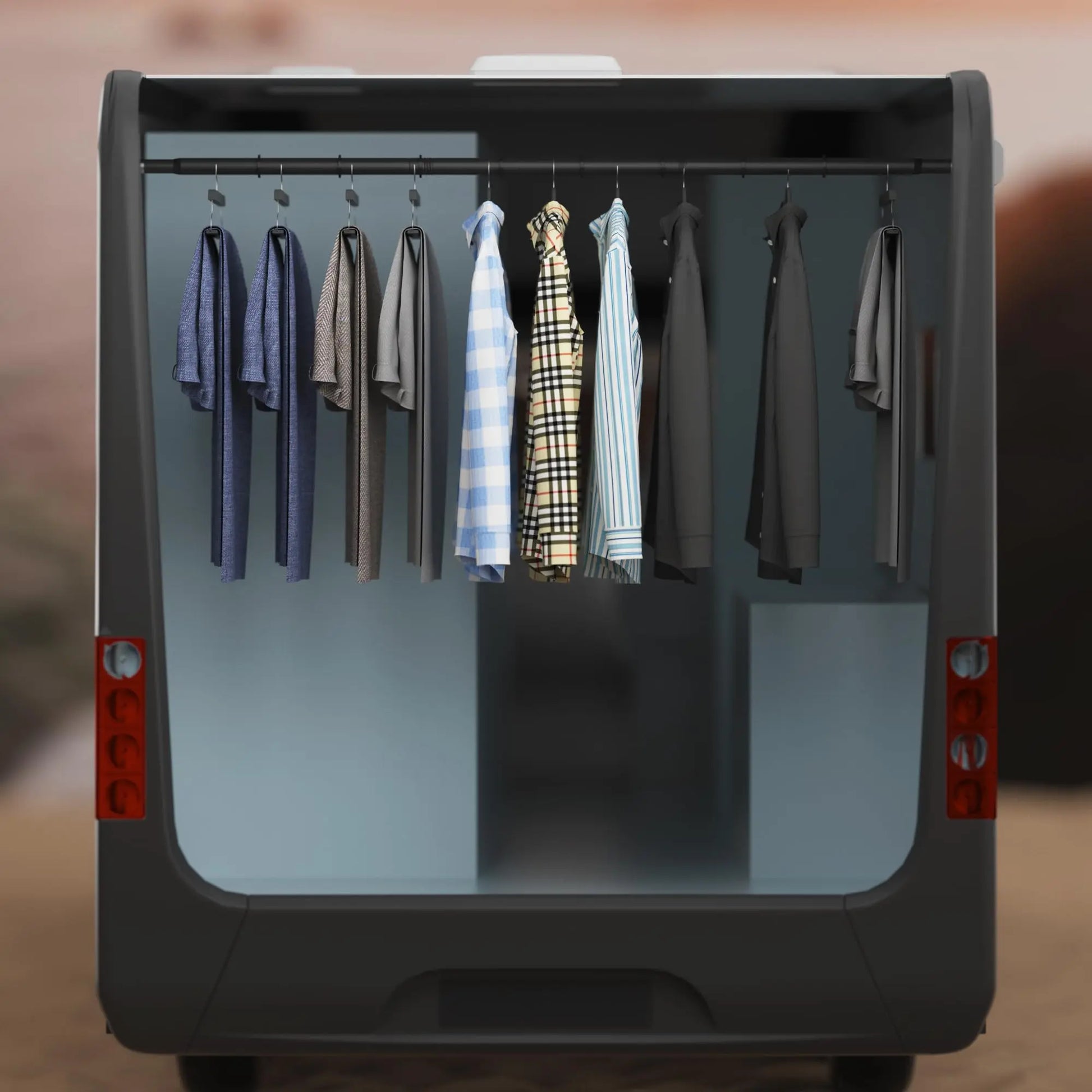 Qufiona Heavy Duty Car Clothes Hanger Bar 30-64 Inches - Wrinkle Free Telescopic Clothes Rack for Vehicles, SUV, Truck