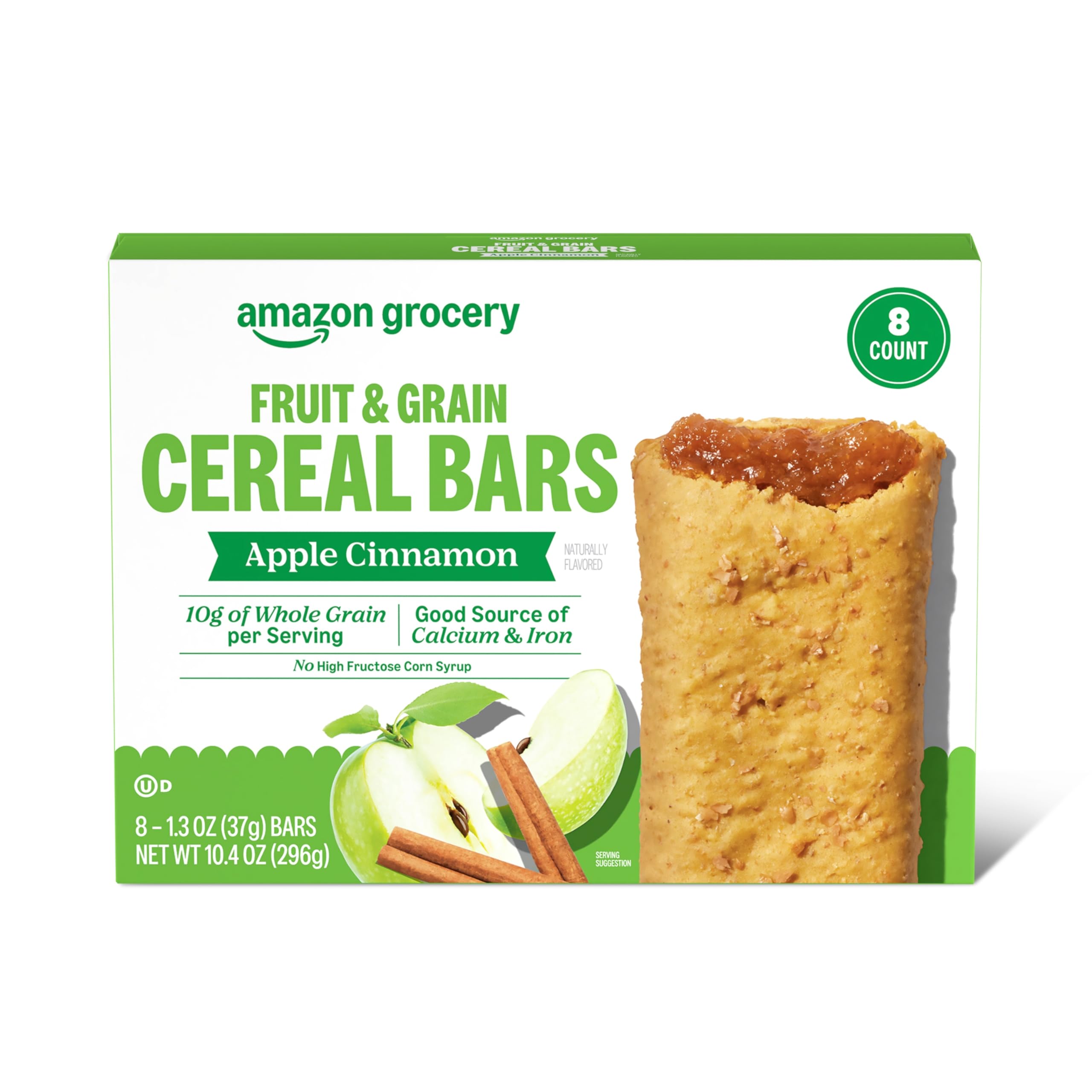 Amazon Lebensmittel, Apfel-Zimt Frucht-Getreide-Riegel, 36,8 g, 8 Stück (zuvor Happy Belly, Verpackung kann variieren)