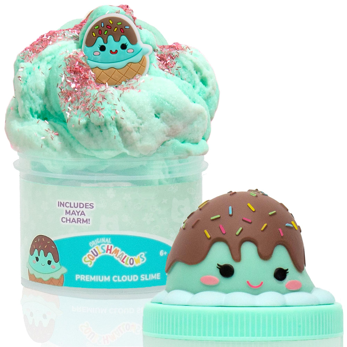 Original Squishmallow Maya das Eis Premium Wolkenschleim, mit Schokoladenduft, Partygeschenke für Kinder 8-12 Jahre, Mädchenspielzeug 8-10 Jahre, Schleim-Set für Mädchen 8-12 Jahre, Schleim für Kinder