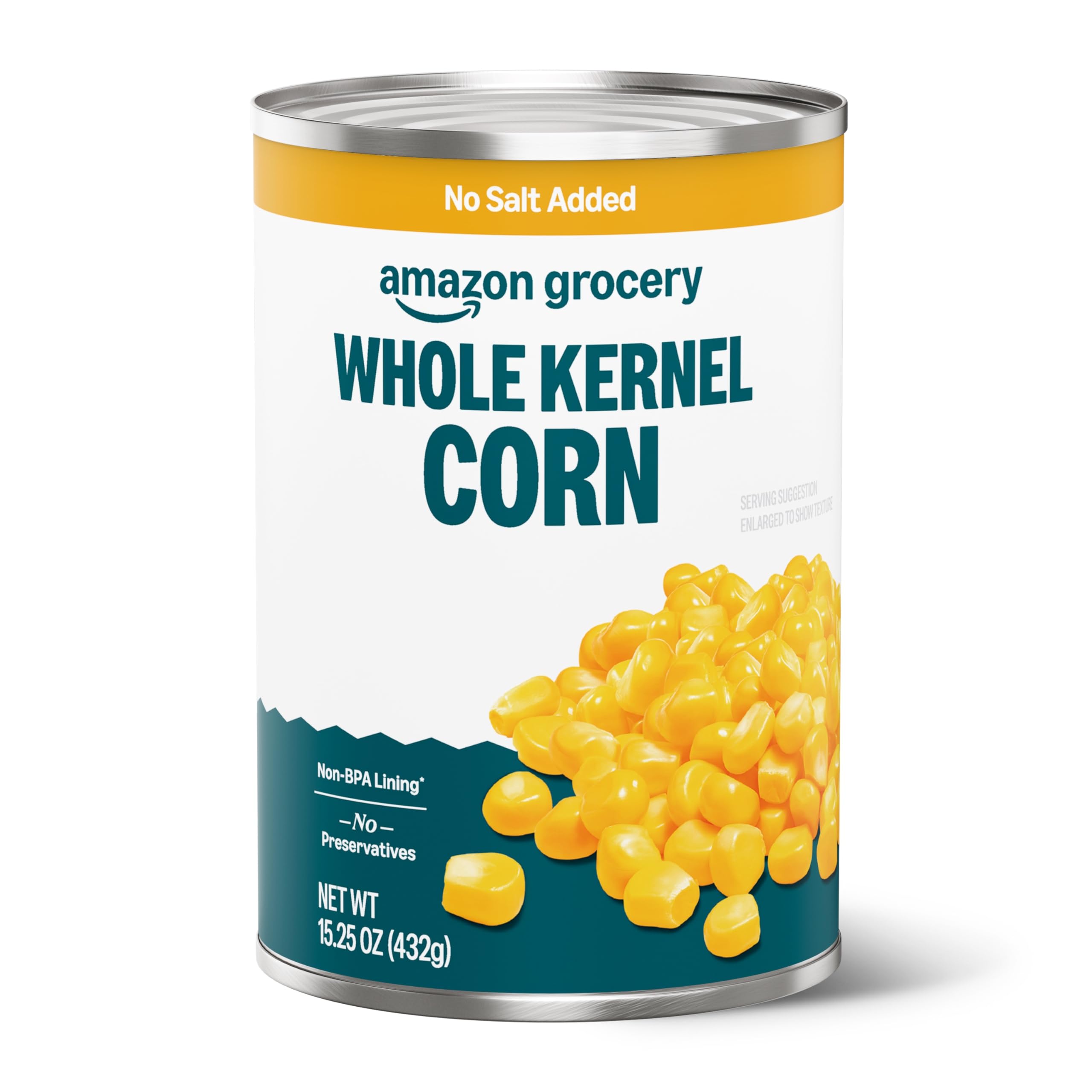 Amazon Grocery, Ganze Maiskörner, ohne Salzzusatz, 432 g (Zuvor Amazon Fresh, Verpackung kann variieren)