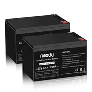 Miady 12V 7Ah Rechargeable Sealed Lead Acid Battery (2 Pack)