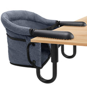 Hook On High Chair - Portable & Foldable for Babies 6-36 Months, Family & Travel Use with Carry Bag (Grey)