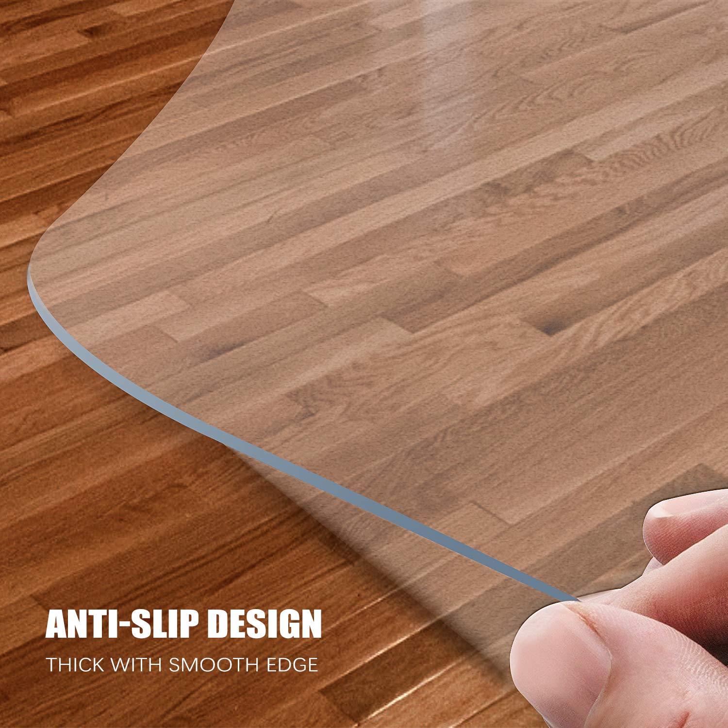 Kuyal Clear Chair Mat, Hard Floor Use, 48" x 30" Transparent Office Home Floor Protector mat Chairmats (30" X 48" Rectangle)