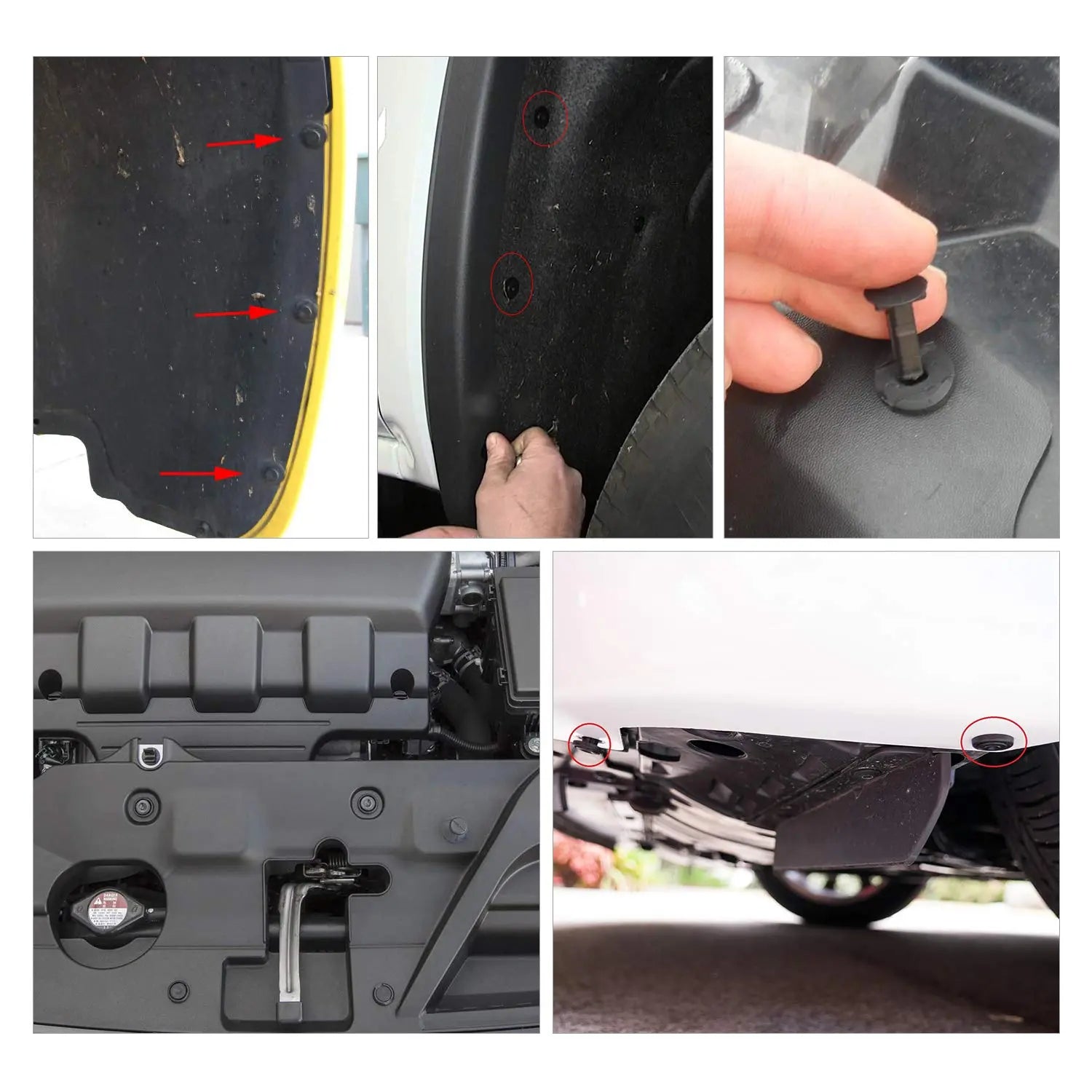 GOOACC - GRC-47 Universal Plastic Fender Clips,200 Pcs Push Bumper Fastener Rivet Clips with 6 Size Auto Body Retainer Clips Bumpers,Car Fender Replacement for GM, Ford & Ch