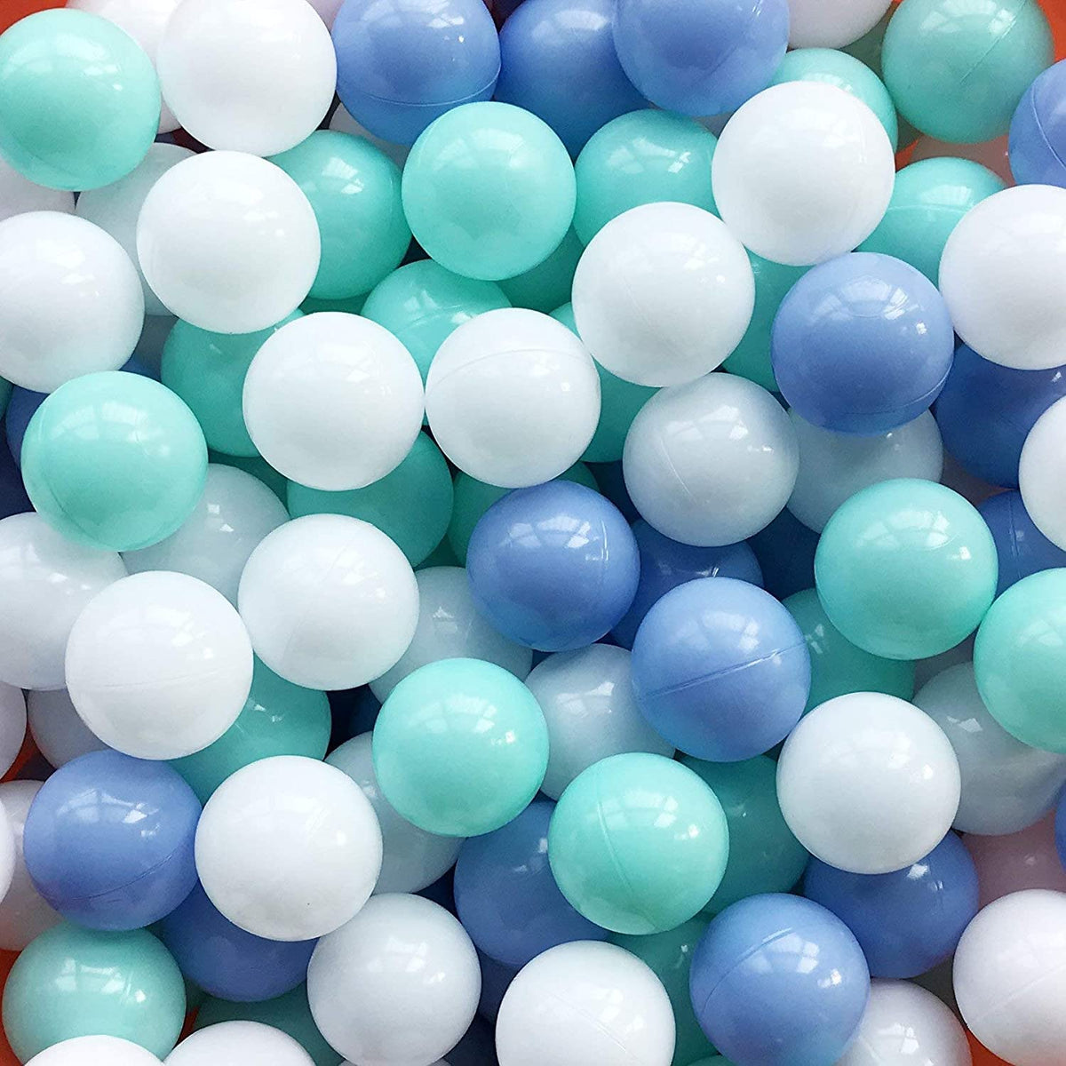 MoonxHome Bällebadbälle für Kleinkinder, BPA-freie, bruchsichere Kunststoff-Spielbälle für Bällebäder, Wasserspielzeug für Kinderbecken, ideales Geschenk für Weihnachtsgeschenke für Spielzelte, 5,5 cm, 100 Stück, Weiß & Grün & Blau