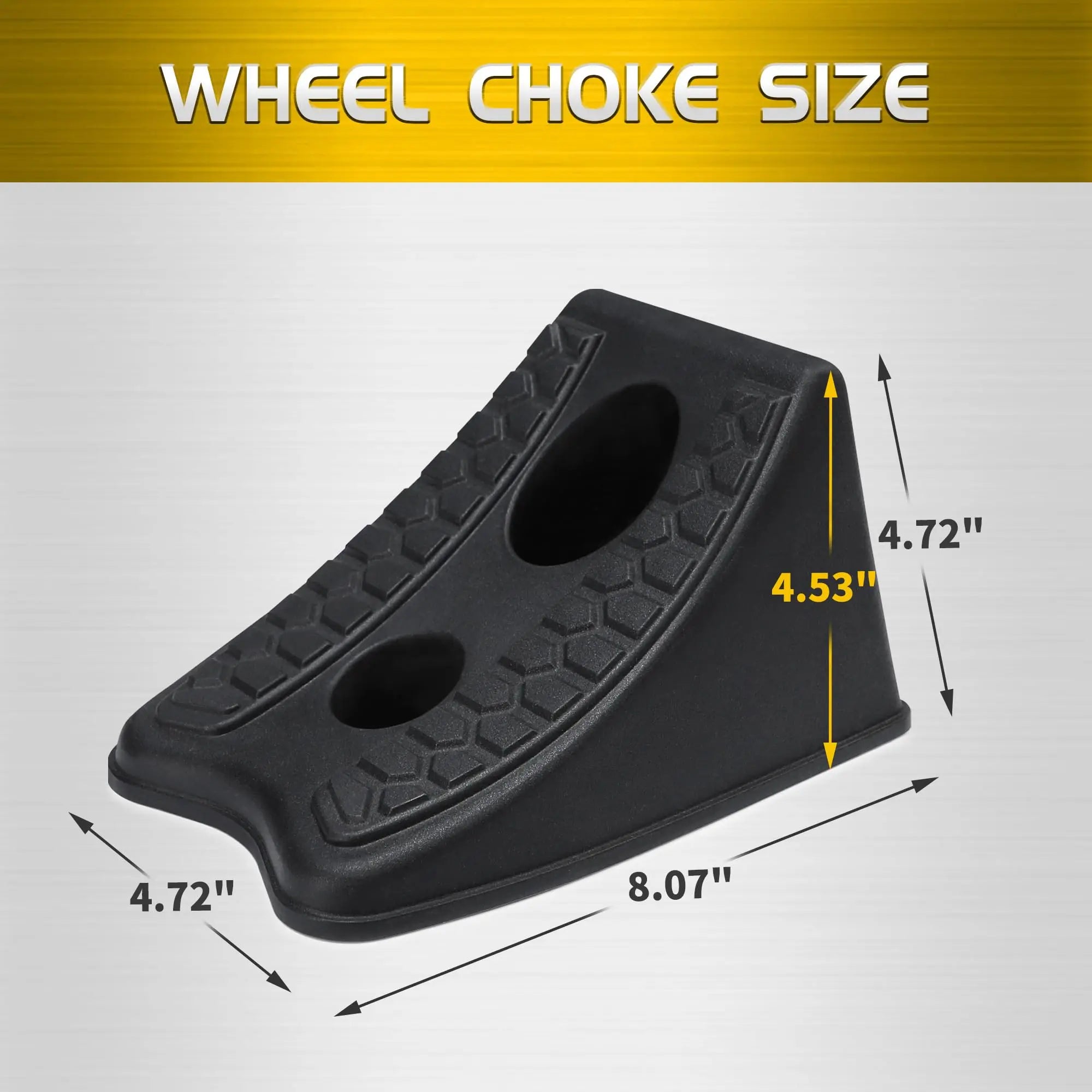 TONDA Wheel Chocks, Heavy Duty Wheel Wedge for Car, Travel Trailer, RV - 8"×4.7"×4.7" - 4 Pack, Black
