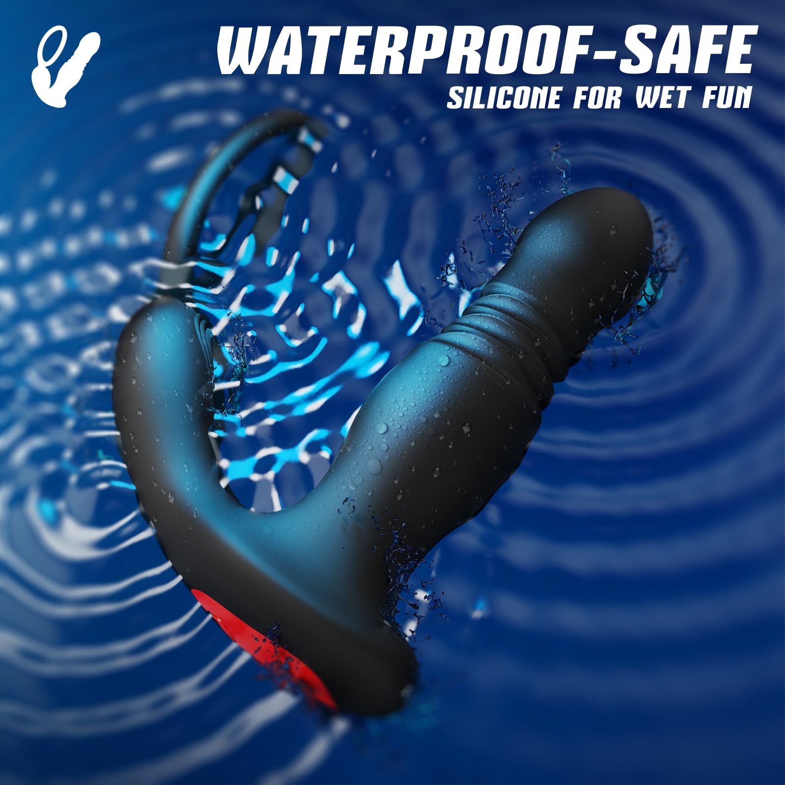 BEISAR Prostate Massager Anal Vibrator Thrusting Vibrating 7 Modes with Cock Ring Anal Plug Anal Sex Toys P Spot Massager Male Sex Toys for Men Enema Dildos Women Couples Remote Control Anal Beads