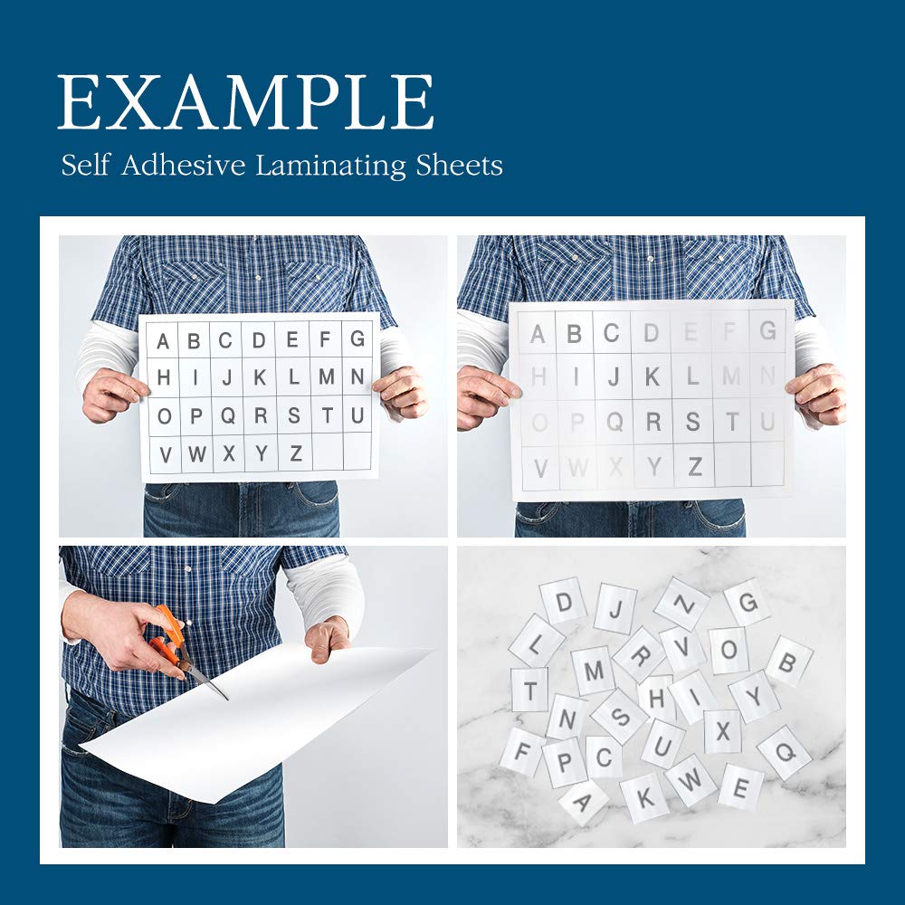 Self Stick Laminating Sheets 8.7 x 12.2 Inches, 4mil, Pack of 20, No Heat, No Machine, Peel and Stick Laminating Sheets, Self Adhesive Contact Paper, Self Sealing Clear Vinyl Stickers by VIOLLETO"