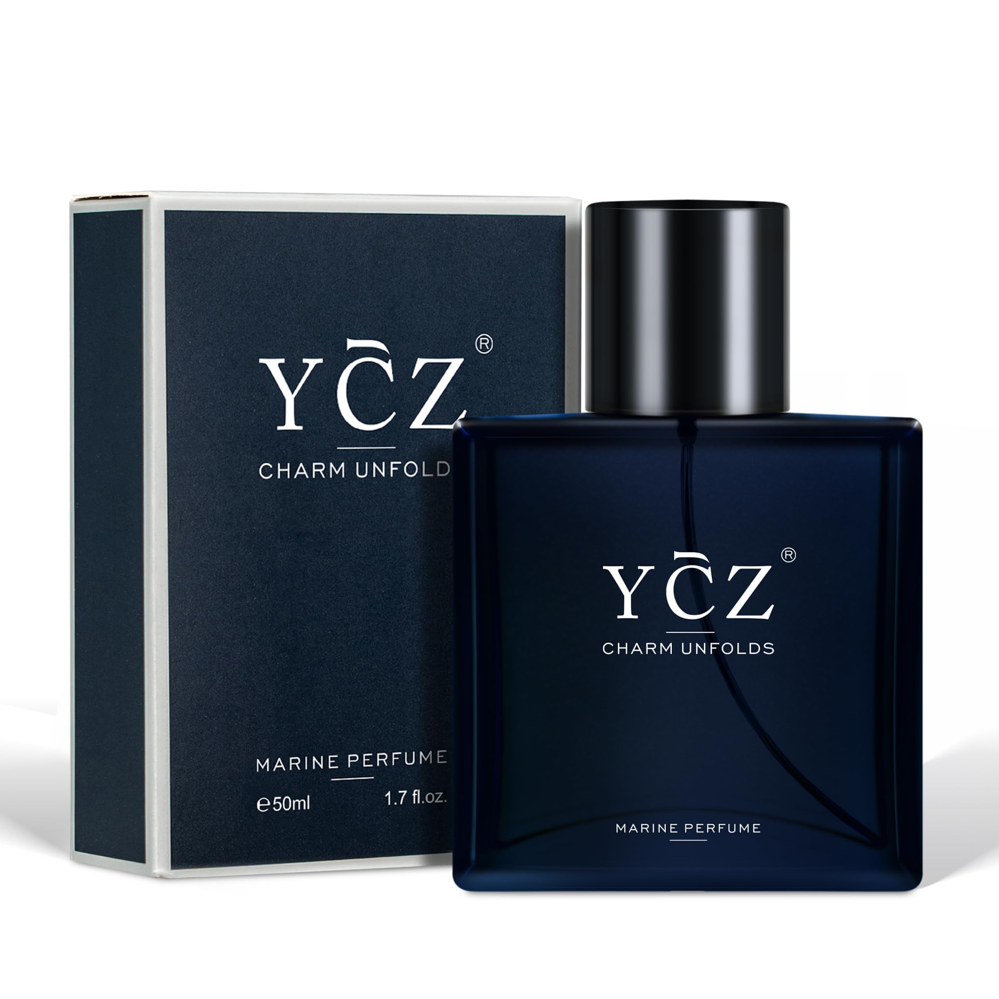 Ycz Charm Unfolds Marine Perfume for Men, 1.7 oz. Long Lasting Eau De Parfum Cologne For Men, Oriental Woody Fragrance - Ideal Special Occasions, Making it the Ideal gentlemen's Gift