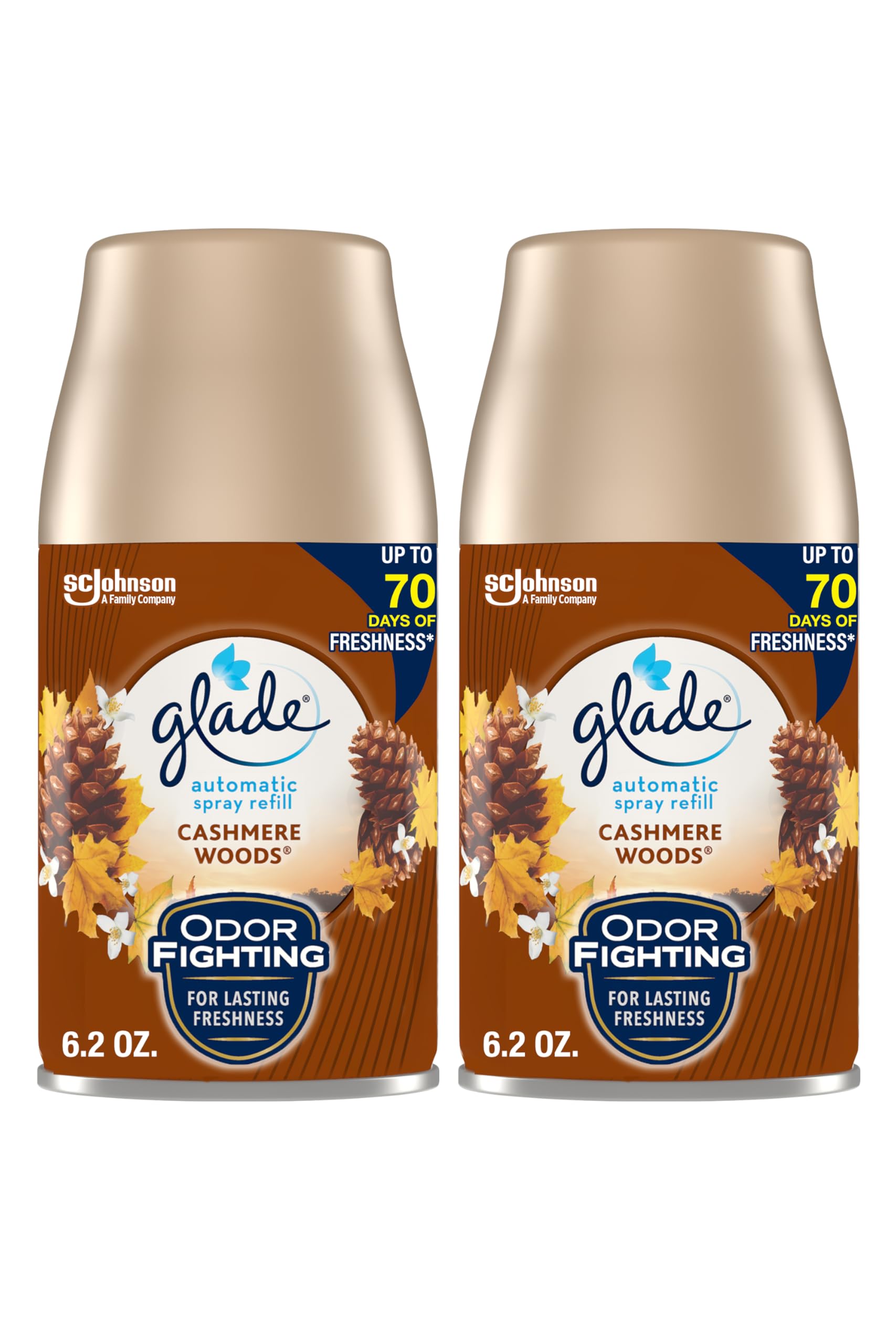 Glade Automatic Spray Nachfüller, Lufterfrischer für Zuhause und Badezimmer, Cashmere Woods, 175 g, 2er-Pack