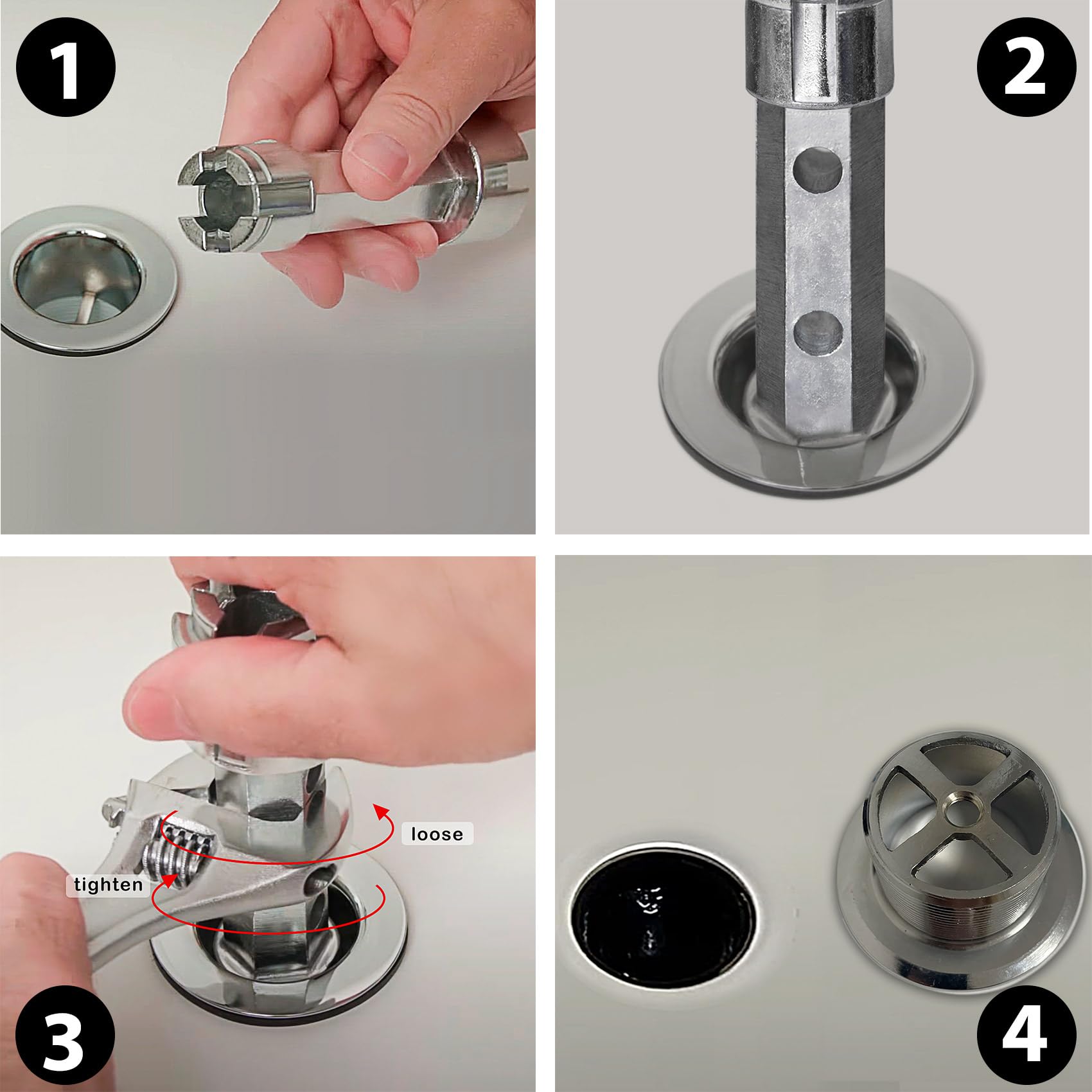 BearHut Tub Drain Remover Wrench Removal Tool Dual Ended Dumbell for Bath Drains Heavy Duty Aluminum