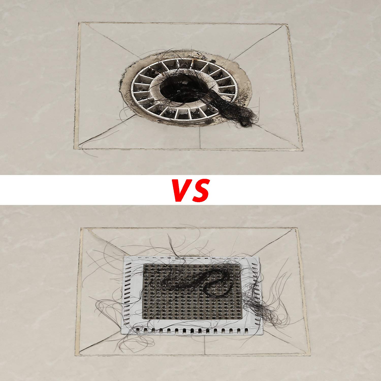Aojuxix Hair Catcher/Drain Strainer/Shower Drain Cover for Bathroom Floor Drain, Stainless Steel and Silicone (Patented Product)