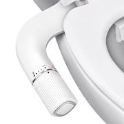 BIGCOW Ultra-Slim Bidet Attachment for Toilet - Dual Nozzle (Frontal & Rear Wash) with Adjustable Cold Water Pressure and Stainless Steel Inlet - Hygienic Solution for Fresh Cleanliness