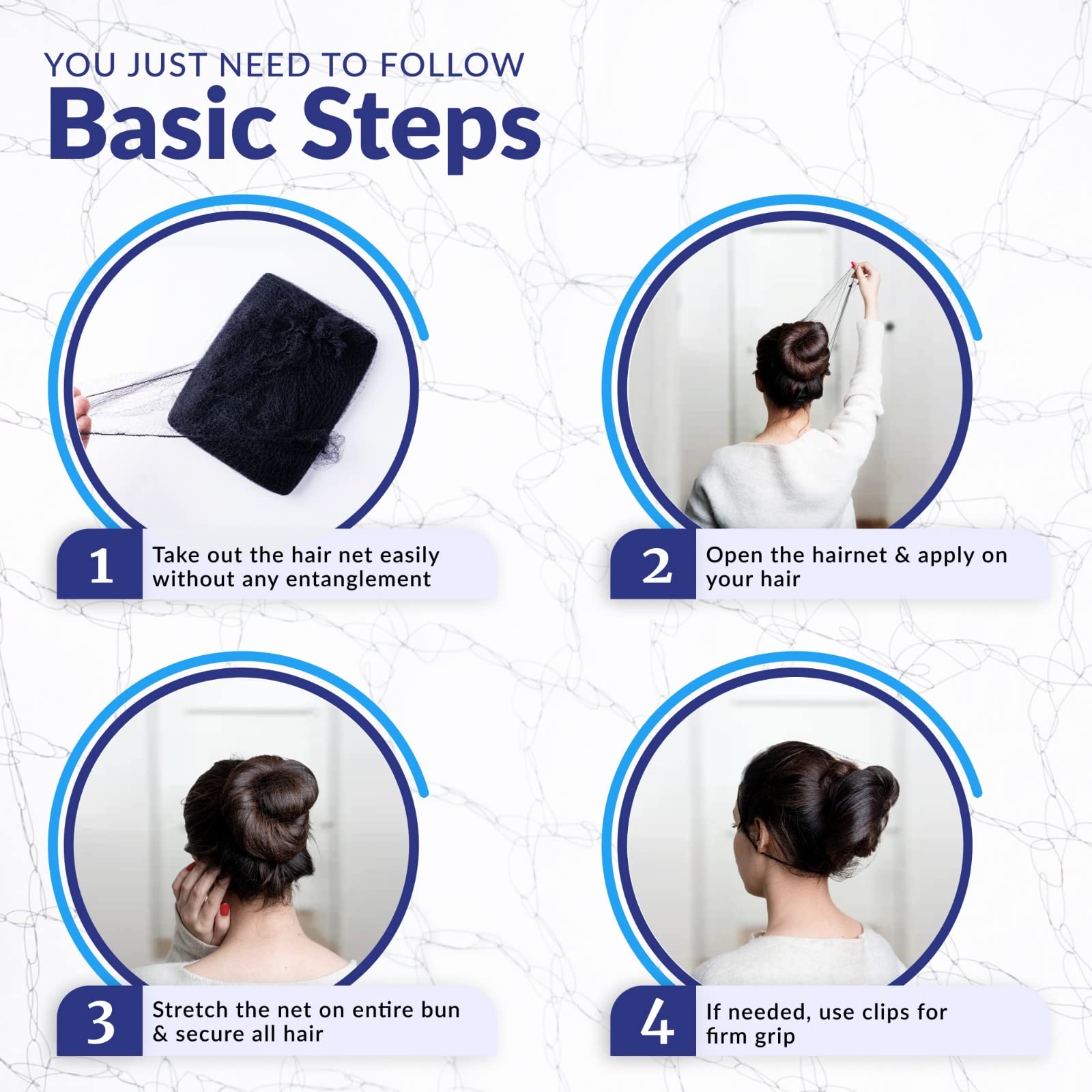 ZefeqCo 100Pcs Black Hair Net 24" Invisible Hair Nets for Women and Men - Perfect for Hair Bun, Sleeping, & Kitchen Food Service
