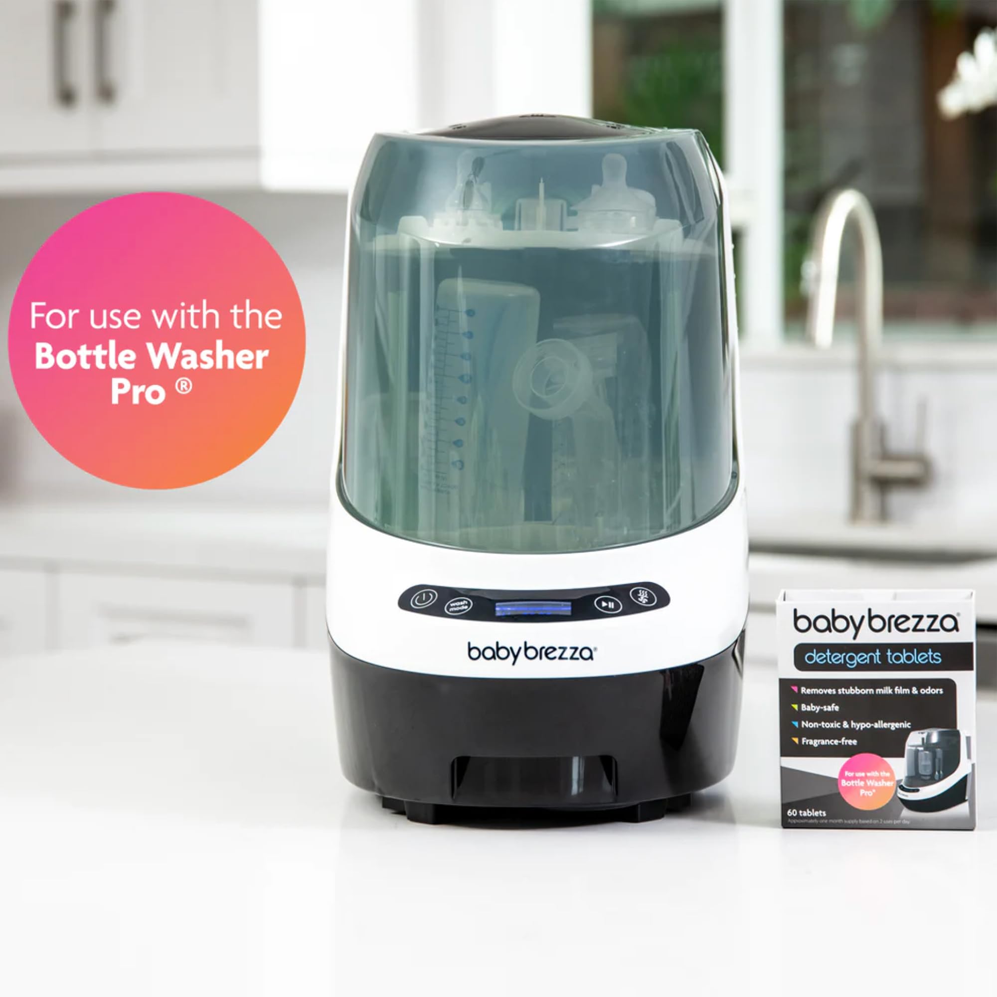 Baby Brezza Universal Detergent Soap Tablets for Baby Brezza Bottle Washer Pro and All Brands of Bottle Washers, 120 Tablets