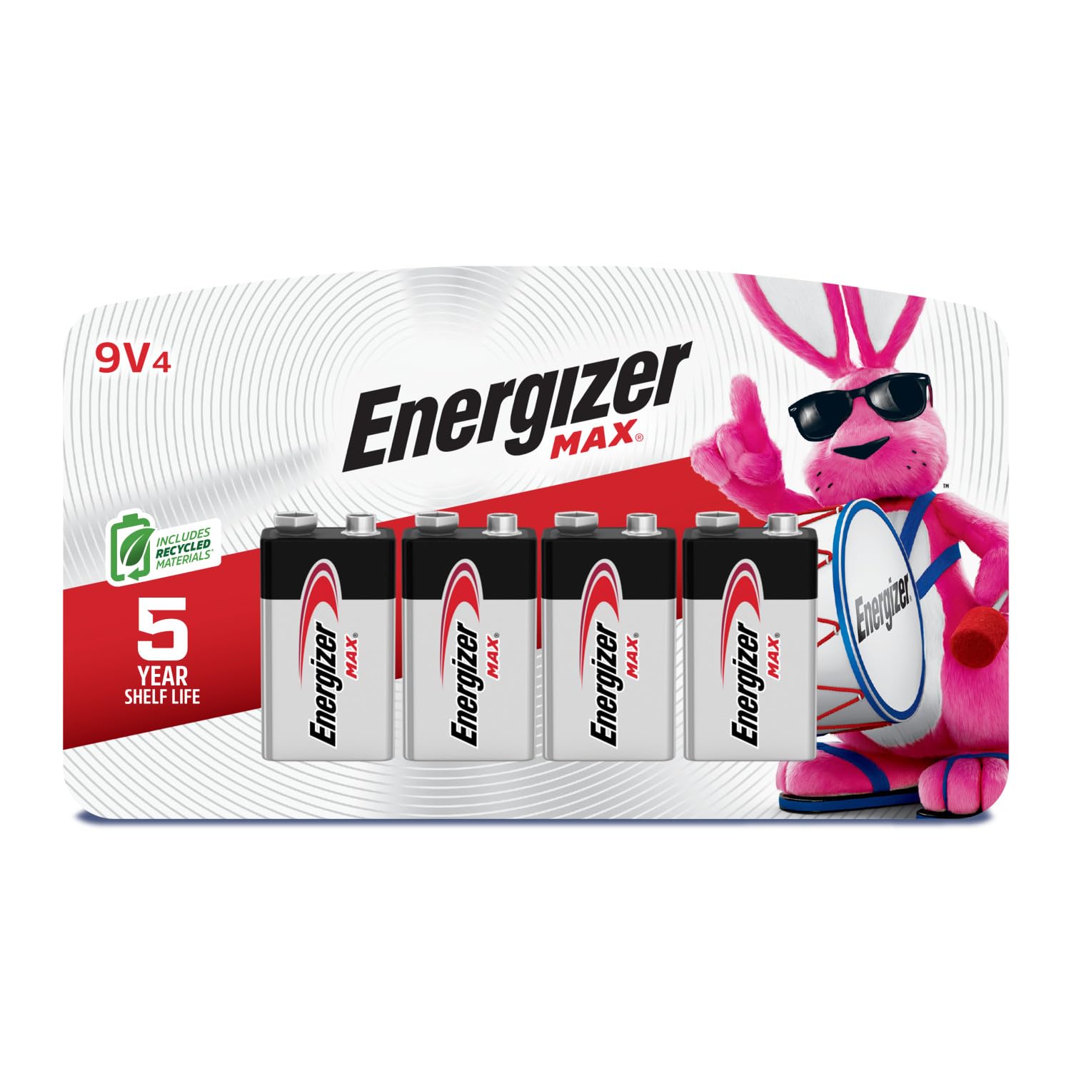 Energizer MAX 9V Batterien (4er-Pack), 9 Volt Alkaline Batterien