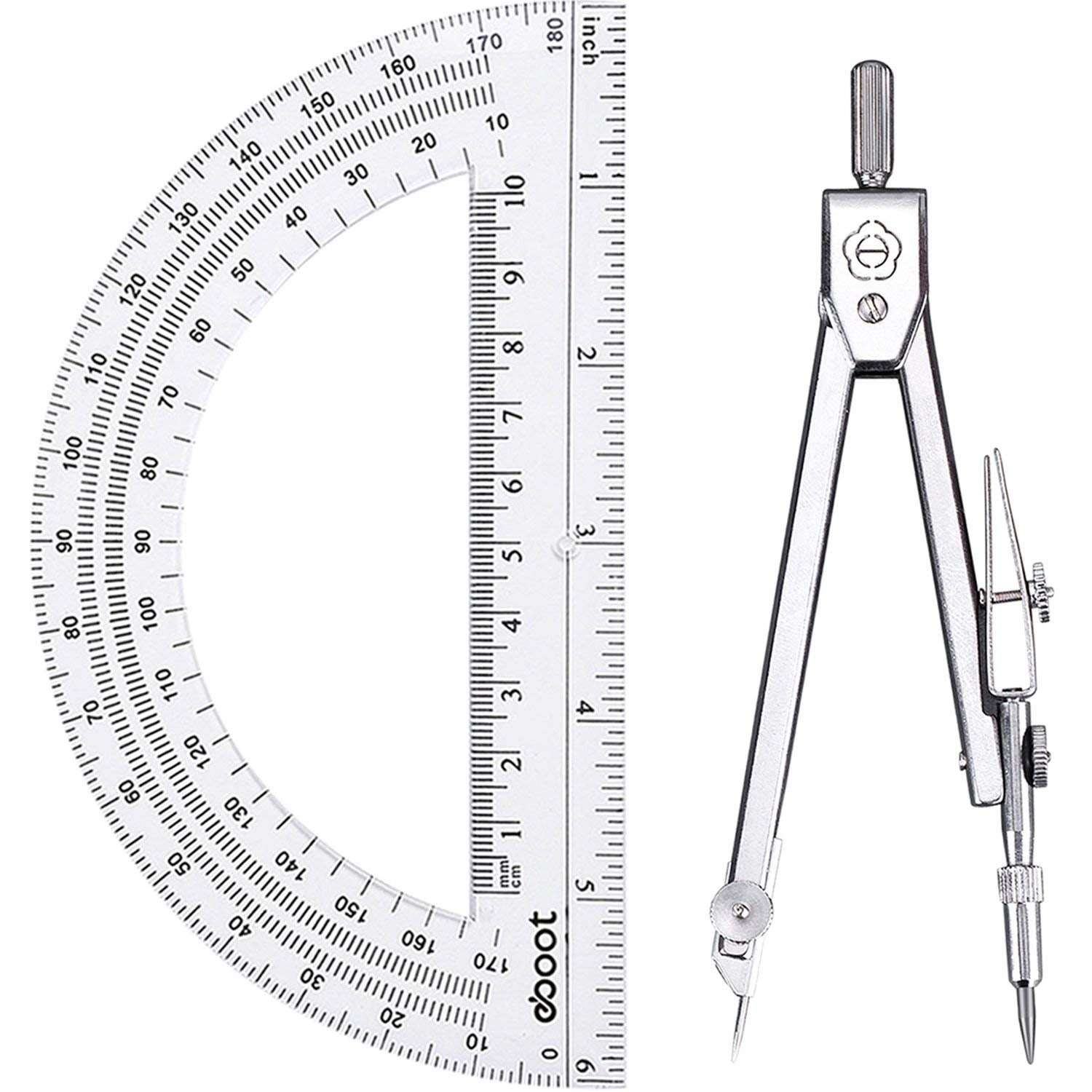 Zirkel und 6-Zoll-Geodreieck, Geometrie-Set für Schüler