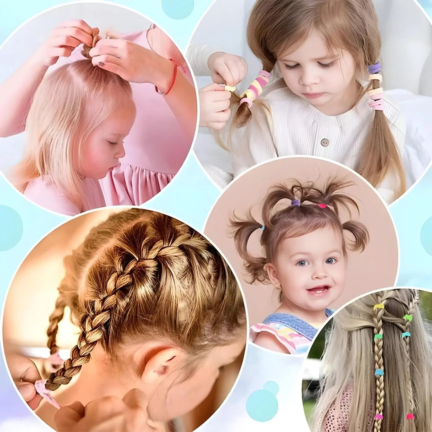 200 Pack Hair Ties BEoffer Baby Toddlers Girls Elastics Hair Bands No Damage Multicolor Colorful Small Rubber Bands Ponytail Pigtails Holders Not Harm to Hair (Macaron)