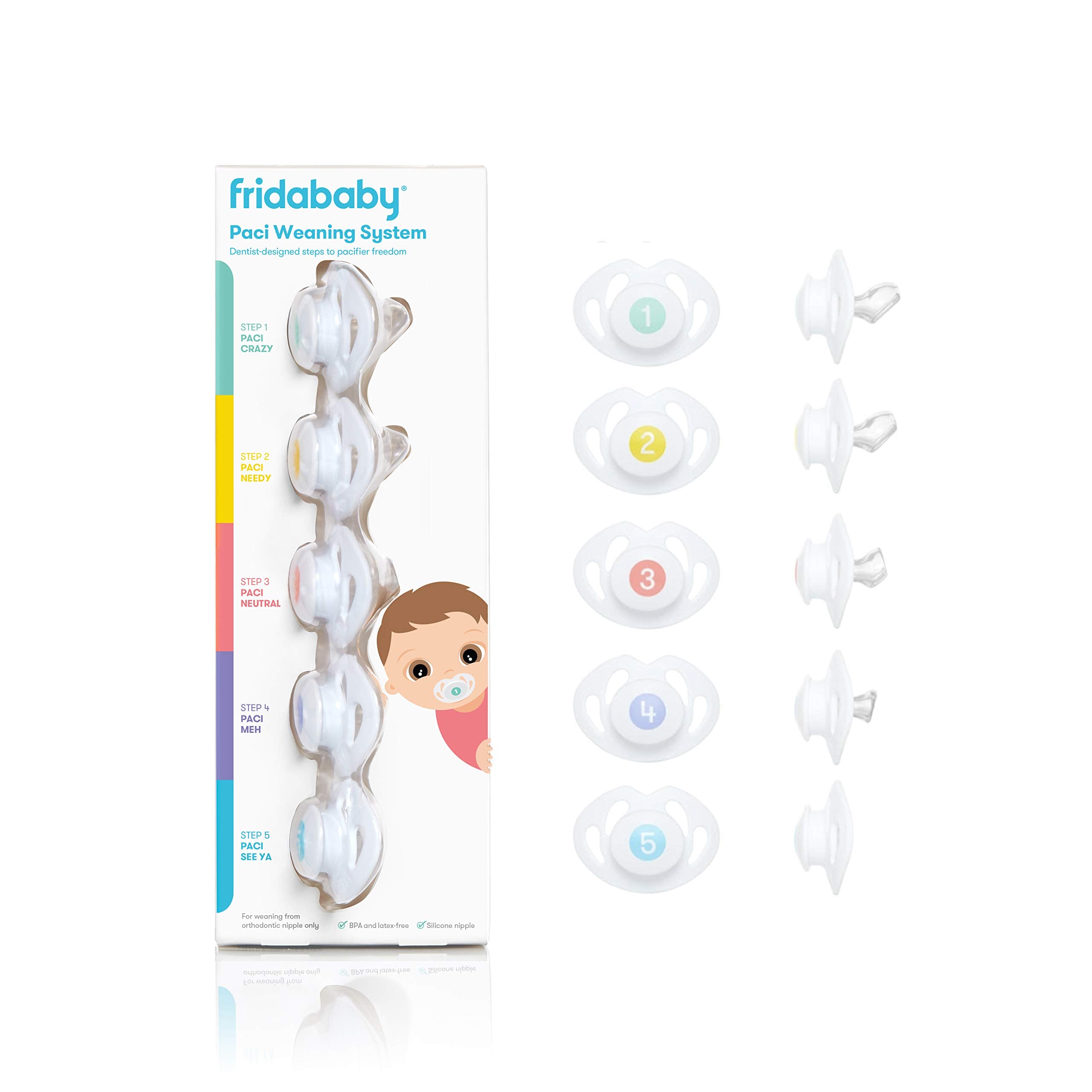Frida Baby Silikon-Schnuller-Entwöhnungssystem, BPA-frei, Latexfrei
