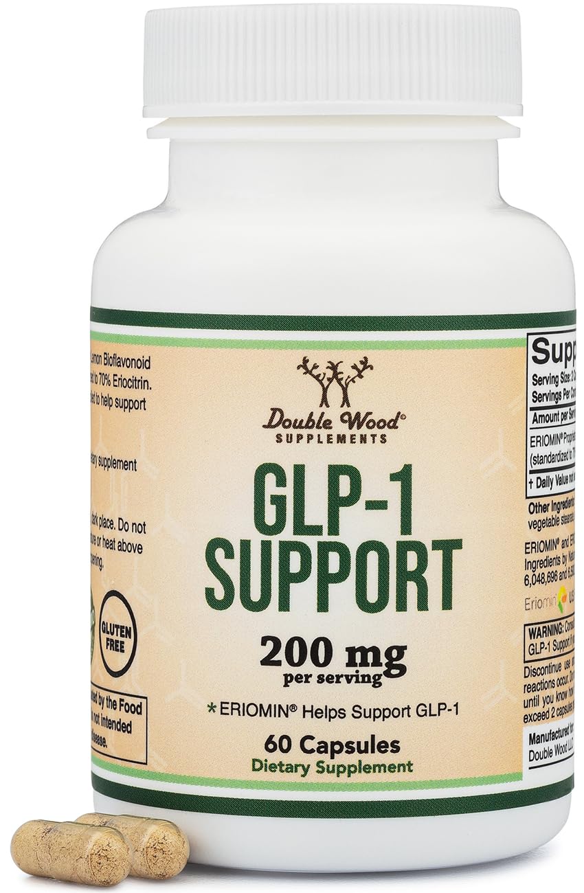 GLP-1 Supplement – Klinisch untersuchter Bioflavonoid-Extrakt zur Unterstützung der natürlichen GLP-1-Werte und zur Förderung der Darmgesundheit (200 mg, 30 Portionen) standardisiert auf 70 % Eriocitrin und 5 % Hesperidin von Double Wood