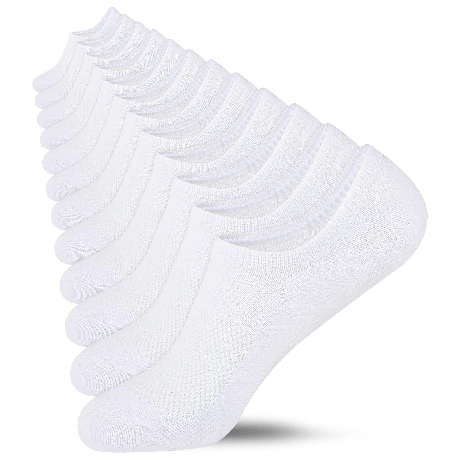 Heatuff No Show Socks Womens Cotton Low Cut Non Slip Casual Socks Invisible Flat Boat Liner Socks (6/9 Pairs)