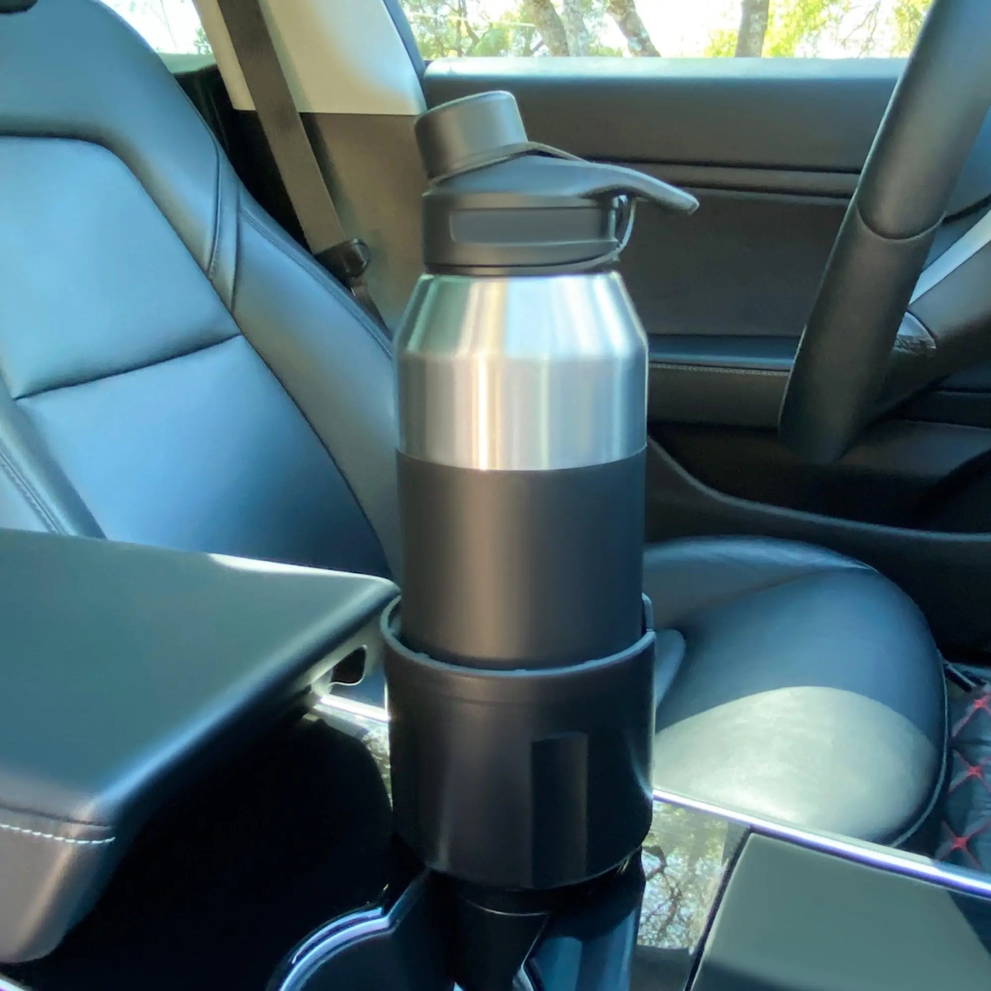 Swigzy [Patented & Upgraded] Car Cup Holder Expander - Adapter Holds: Hydro-Flask, Yeti, Nalgene, Owala, Large (32 40 oz) Water Bottles - Adjustable Expandable Insert Extender – Universal