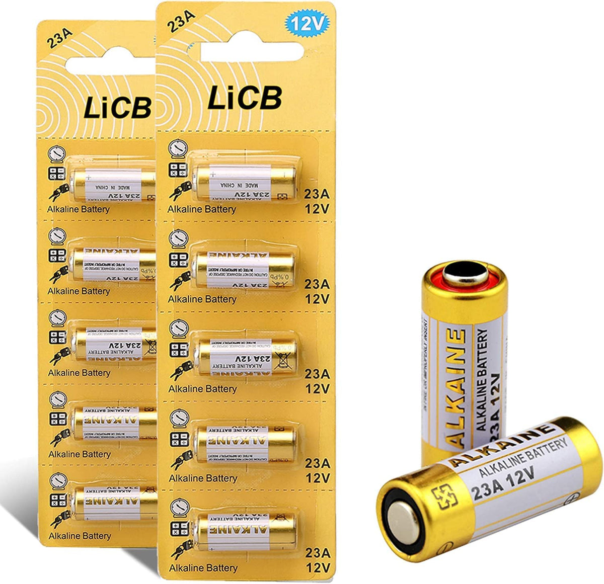 LiCB A23 12V Alkaline 23A Batterien (10er-Pack)