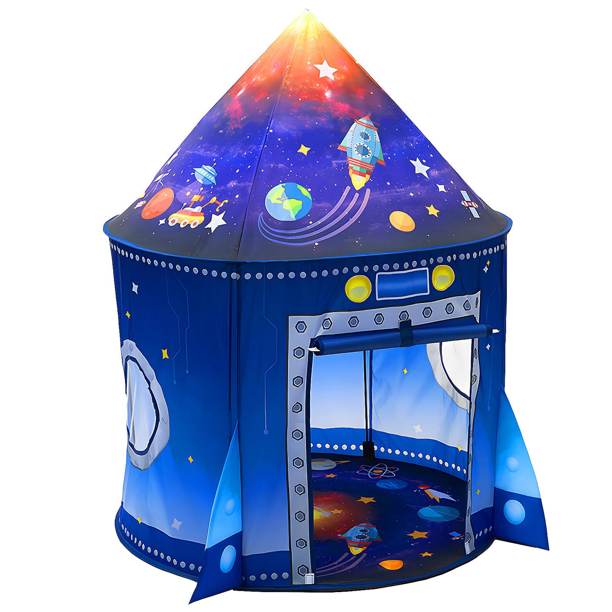 WillingHeart Raketenschiff Spielzelt für Kinder, Astronaut Raumschiff Weltraum Motto Spielhaus Indoor Outdoor Spiele Party Kinder Pop Up Faltzelt Geburtstag Spielzeug für Jungen Mädchen Kleinkinder Baby