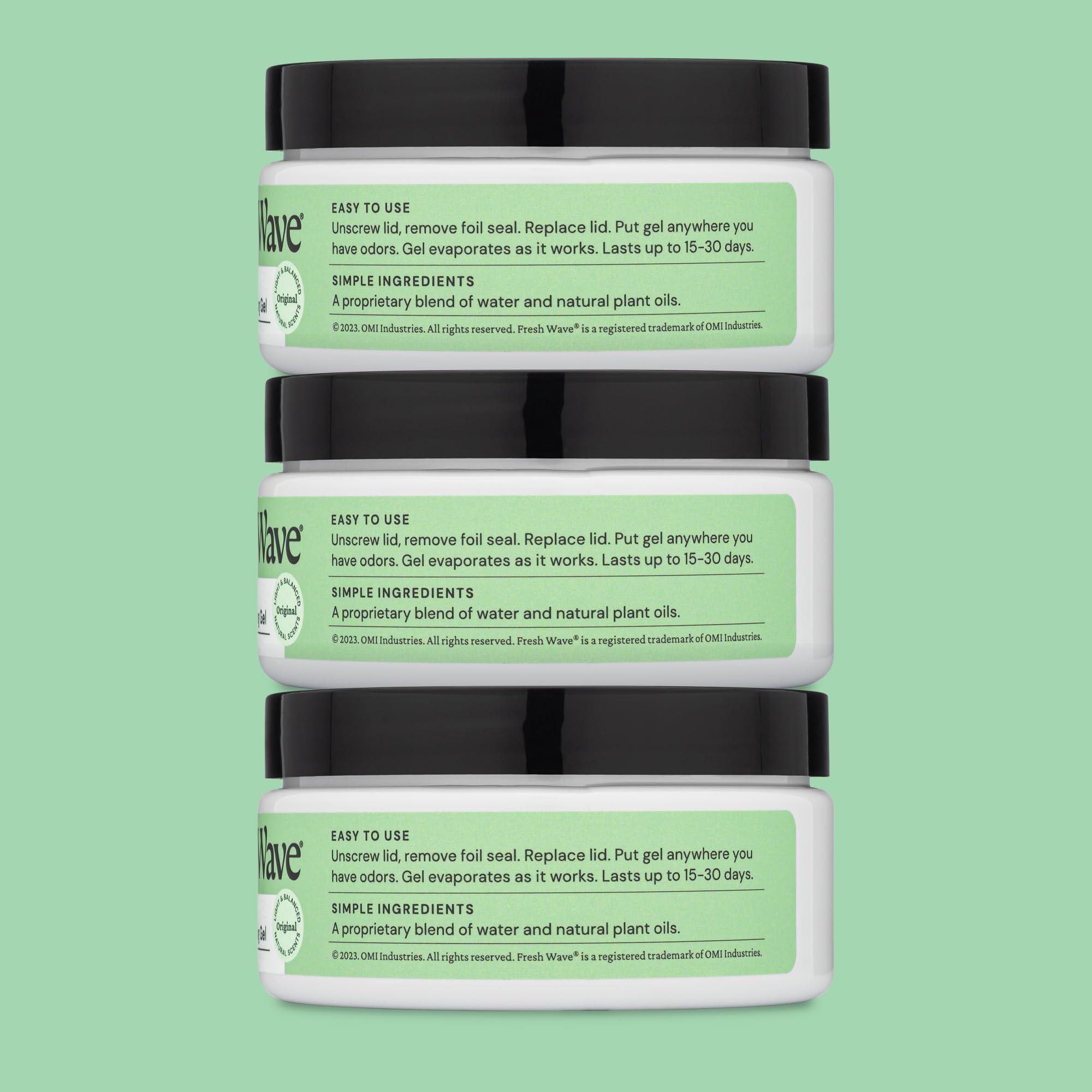 Fresh Wave Odor Removing Gel, 7 oz., Pack of 3 - Odor Absorbers for Home, Safer Odor Relief, Natural Plant-Based Odor Eliminator, Every 7 oz. lasts 15-30 Days, For Cooking, Trash & Pets
