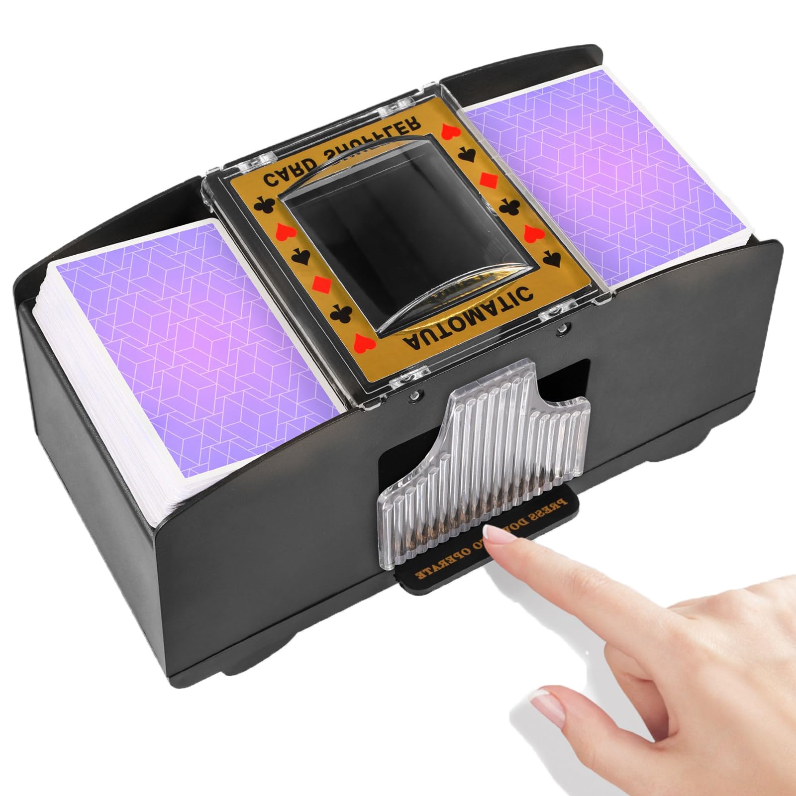 FEIERYA Automatischer Kartenmischer 2 Decks, batteriebetriebener elektrischer UNO Poker Kartenmischer, Spielkartenmischer für Heim-Kartenspiele, Reisen