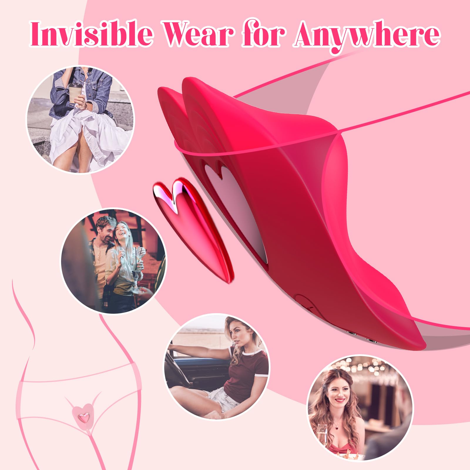 Remote Control Vibrator Couples Sex Toys, App Cellphone Wearable Couple Vibrator with Remote, Vibrating Panties with 10 Vibration Settings, Mini Bullet Vibrator for Women (Red)