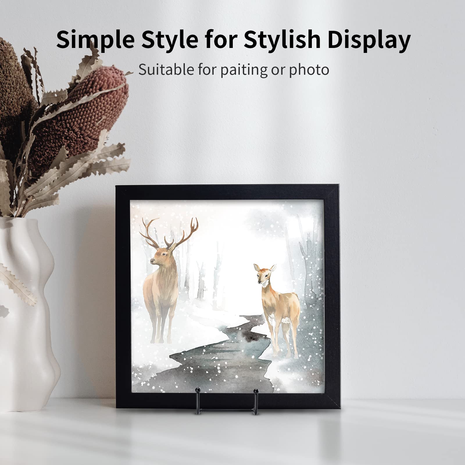 Kruodop 3 Pack 6 Inch Plate Stands for Display, Plate Holder Display Stand, Picture Frame Stand Black Metal Frame Holder Stands for Book,Small Easel,Decorative Plate,Photo and Platter,Tabletop Art