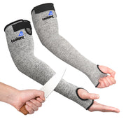 Cut Resistant Farmers Sleeves with Thumb Hole, Arm Protectors for Thin Skin and Bruising, for Gardening, Welding, Kitchen, Arm Guards for Biting, Pet Grooming, Grey, 1 Pair