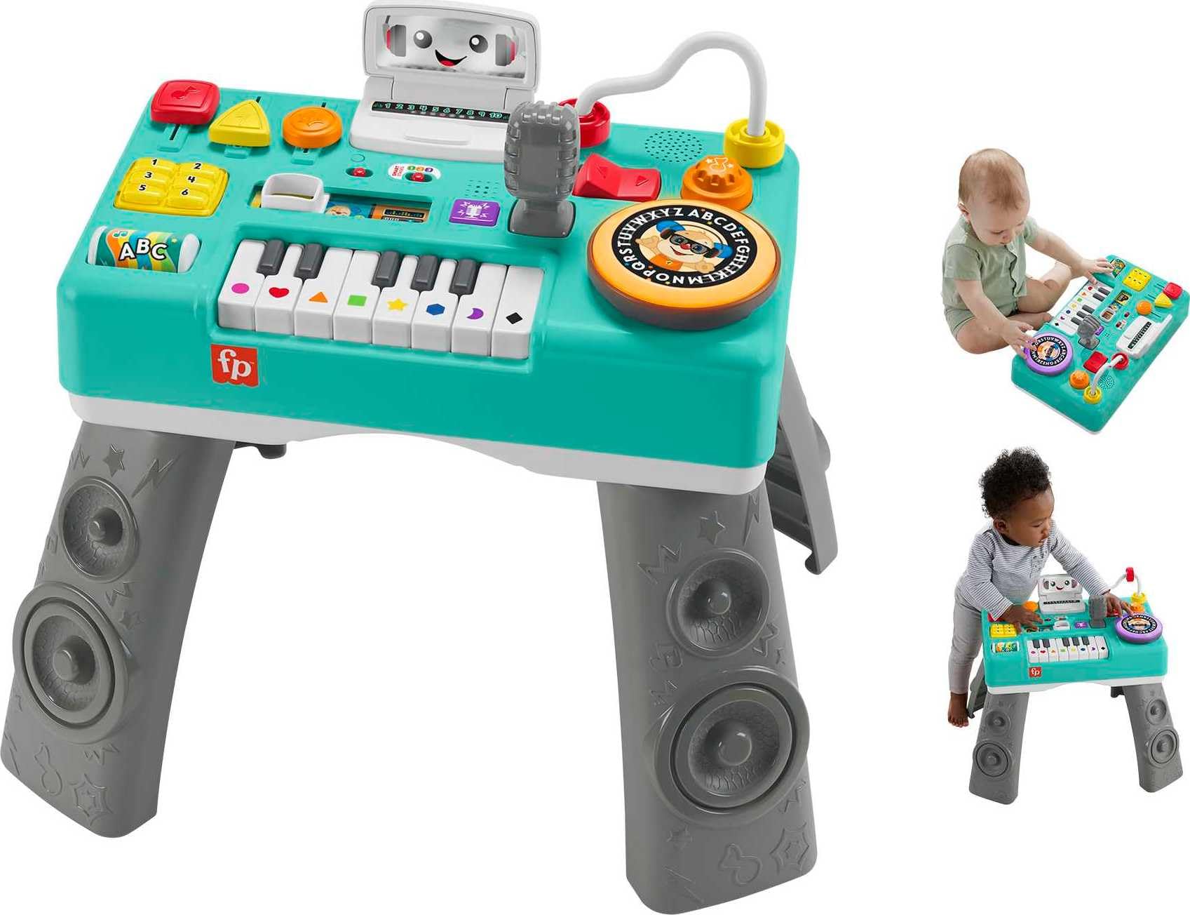 Fisher-Price Lernspaß Babyspielzeug Mix & Learn DJ-Tisch mit Lichtern und Geräuschen für Kinder ab 6 Monaten