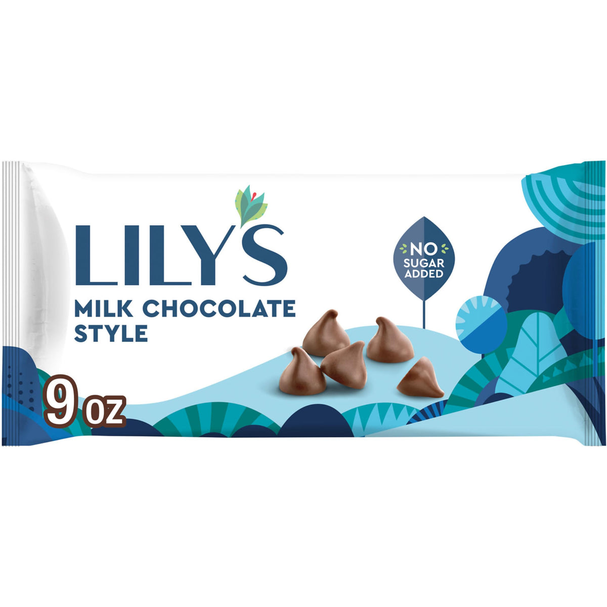 LILY'S Milk Chocolate Style Ohne Zuckerzusatz, Backchips, Beutel, 255 g