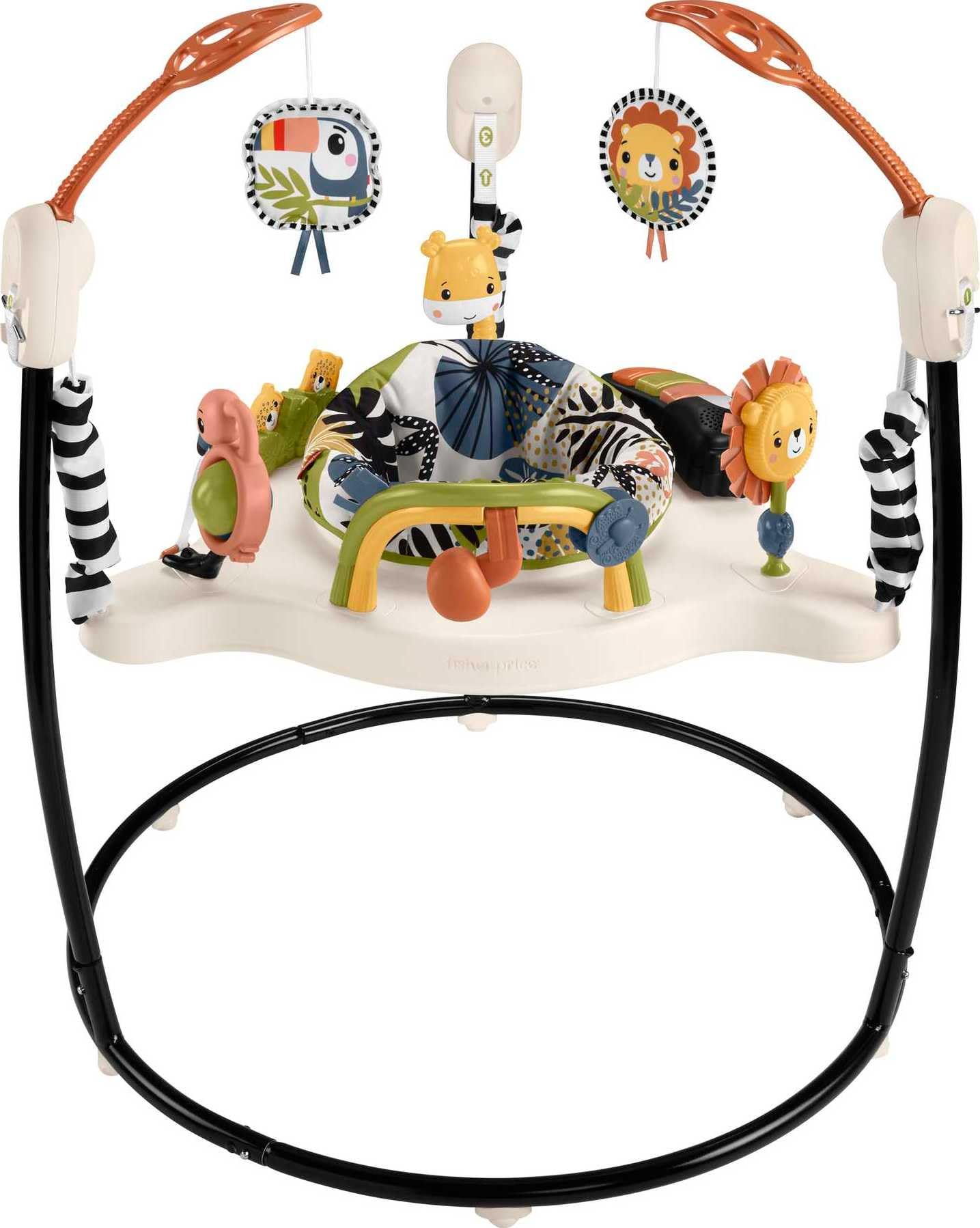 Fisher-Price Babyschaukel Palm Paradise Jumperoo Aktivitätscenter mit Musik Lichtern Geräuschen und Entwicklungsspielzeug