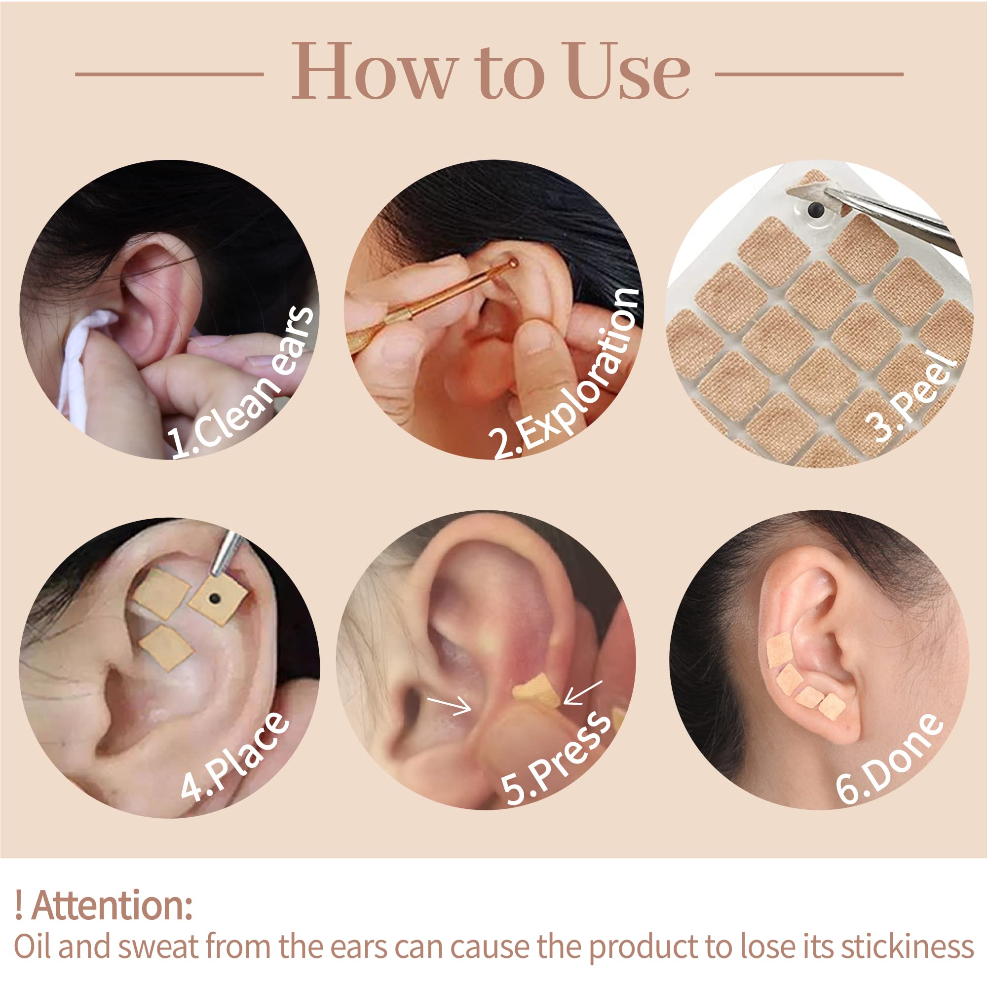 1200Pcs Ear Seeds Acupuncture Kit, Auricular Sticker Kit with Ears Seed, Acupuncture Pen, Acupressure Ear Chart,Tweezers
