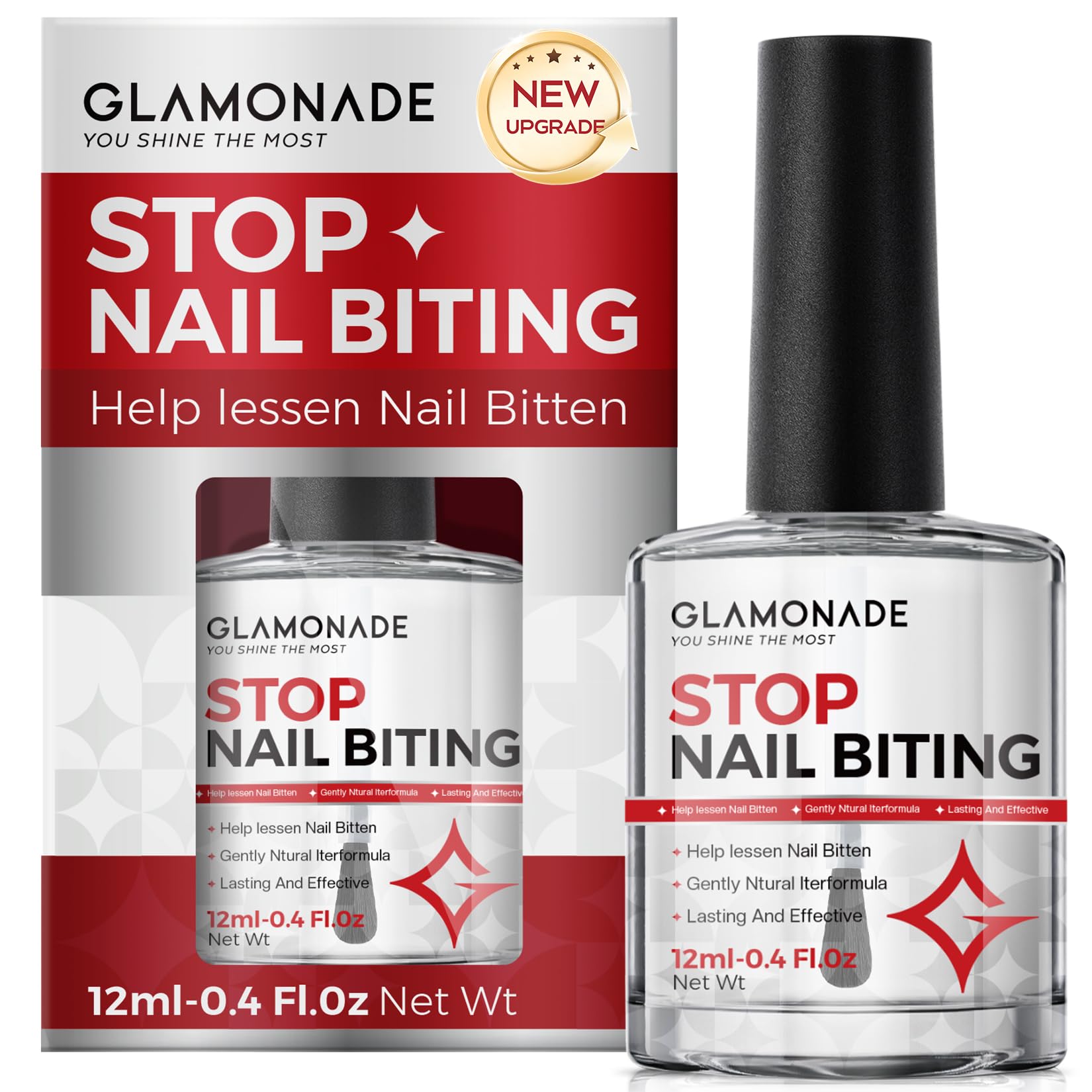 Glamonade Nagelbeißschutz für Kinder: Anti-Nagelkau-Lack Nagelbeißbehandlung Sicherer Bitterer Nagellack für Nagelbeißer Kinder Stoppt das Kauen für Erwachsene Langanhaltend Schnelltrocknend Einfache Anwendung 0.41oz