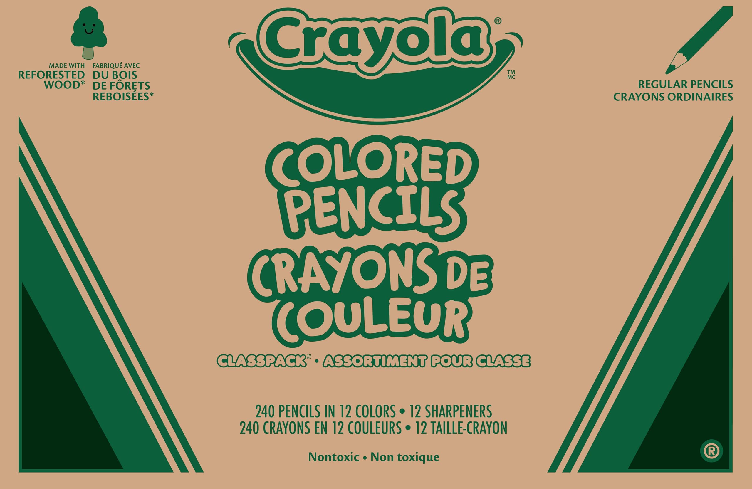 Crayola Buntstifte Klassensatz (240 St.), unverzichtbarer Lehrerbedarf, Buntstifte in Großpackung für Schulklassen, 12 Farben, Schulbedarfsartikel