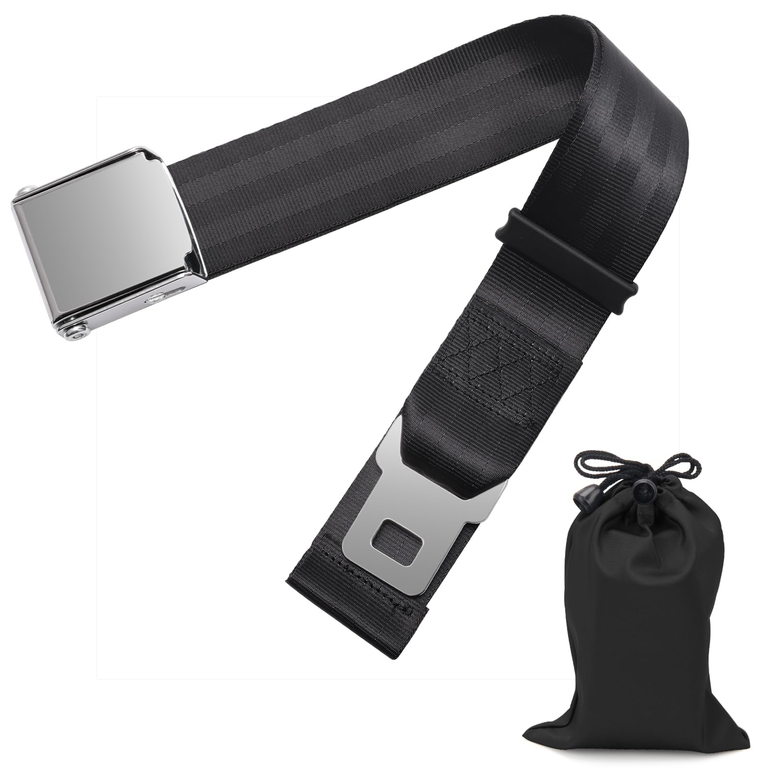 Coolrunner Airplane Seat Belt Extender, Adjustable 7-32" Airplane Seatbelt Extender Fits Most Airlines Free Carrying Case Black(Cannot be Used for a Car)