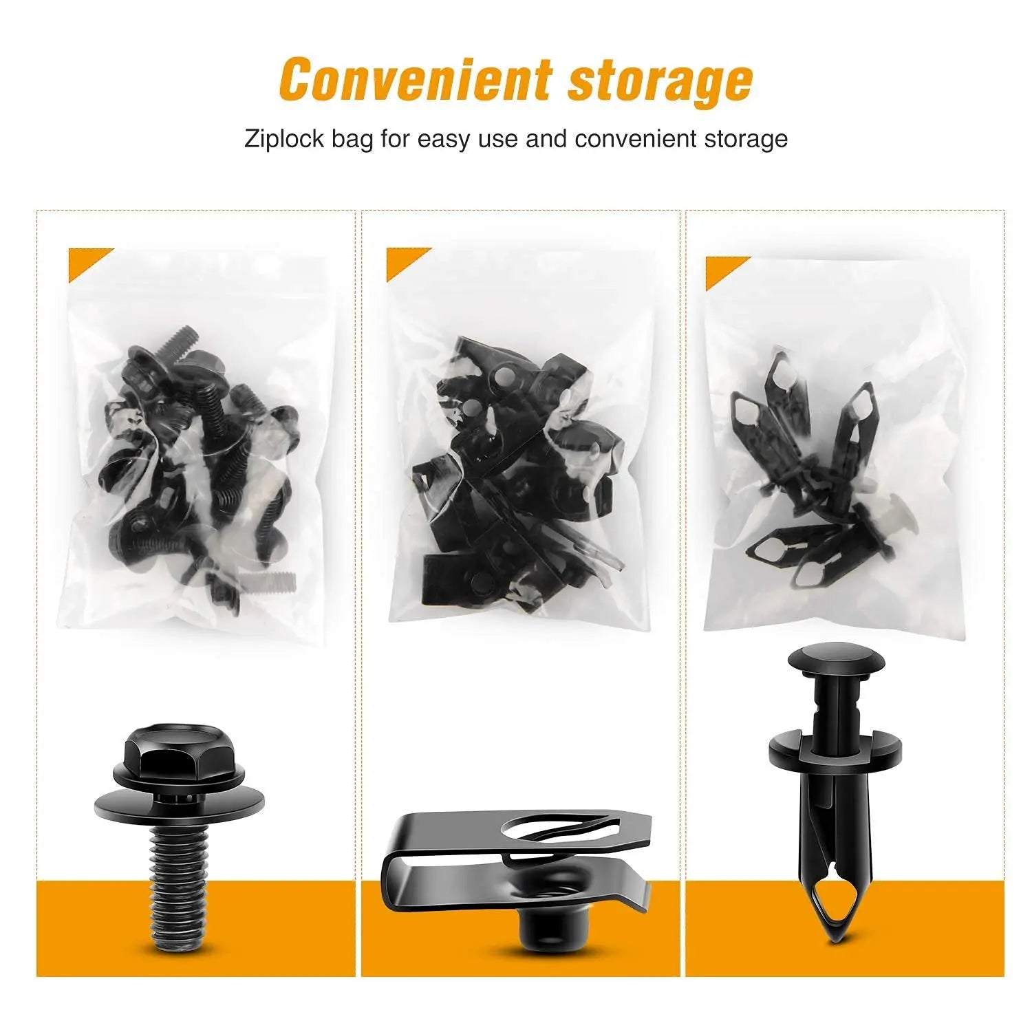GOOACC GRC-70 35PCS Engine Under Cover Splash Shield Guard Body Bolts Bumper Fender Liner Push Retainer Fastener Rivet Clips , black