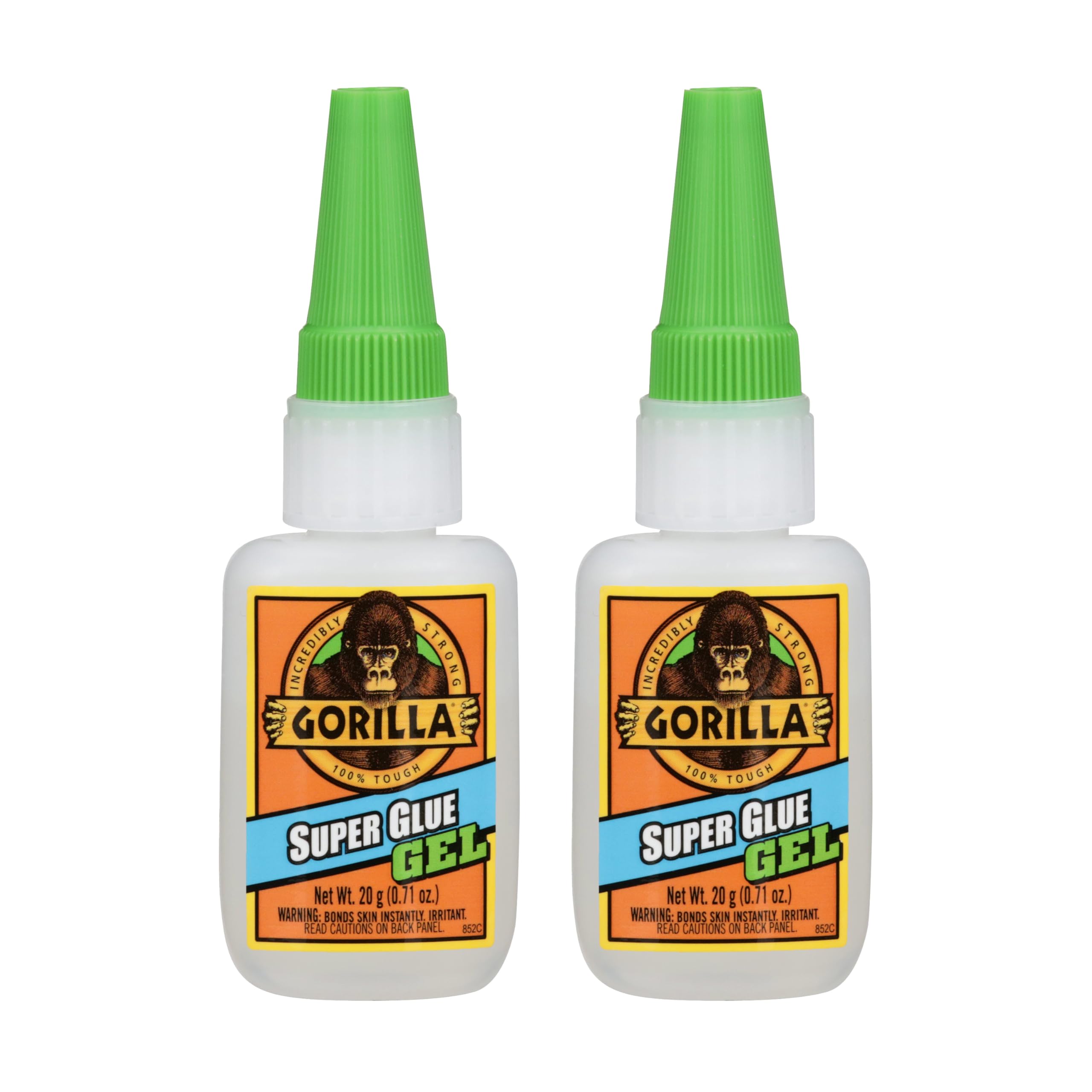 Gorilla Superkleber Gel, klarer Kleber, 20 Gramm (2er-Pack) – Vielseitig und schnell trocknend für Projekte und Reparaturen