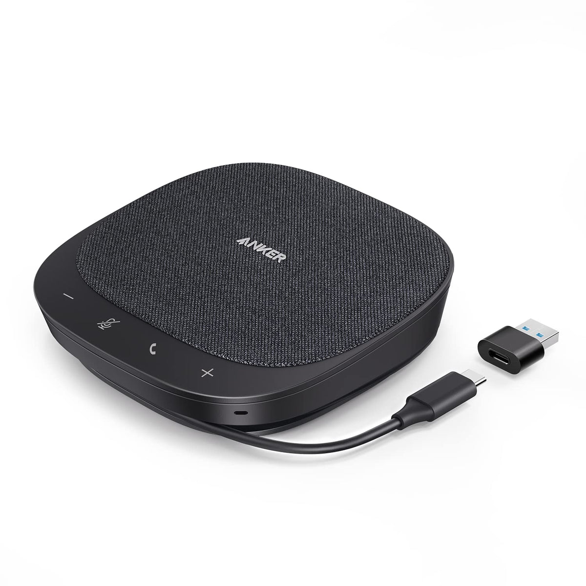 Anker PowerConf S330 USB Speakerphone, Conference Microphone for Home Office, Smart Voice Enhancement, Plug and Play, 360 degrees Voice Coverage, Powerful Sound, Desktop PC Speaker, Online Meetings