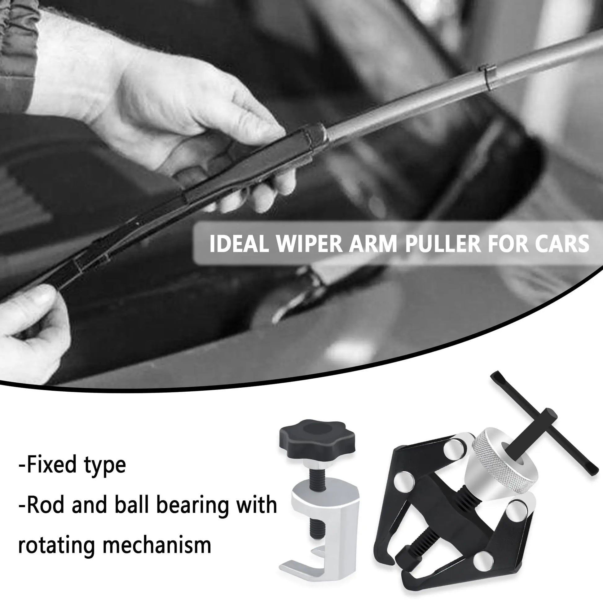 Windshield Wiper Arm Removal Tool Kit,Heavy Duty Wiper Arm Puller/Battery Terminal Puller,Universal Car Accessories Carbon Steel Small Bearing Puller for Most Car Truck SUV RV
