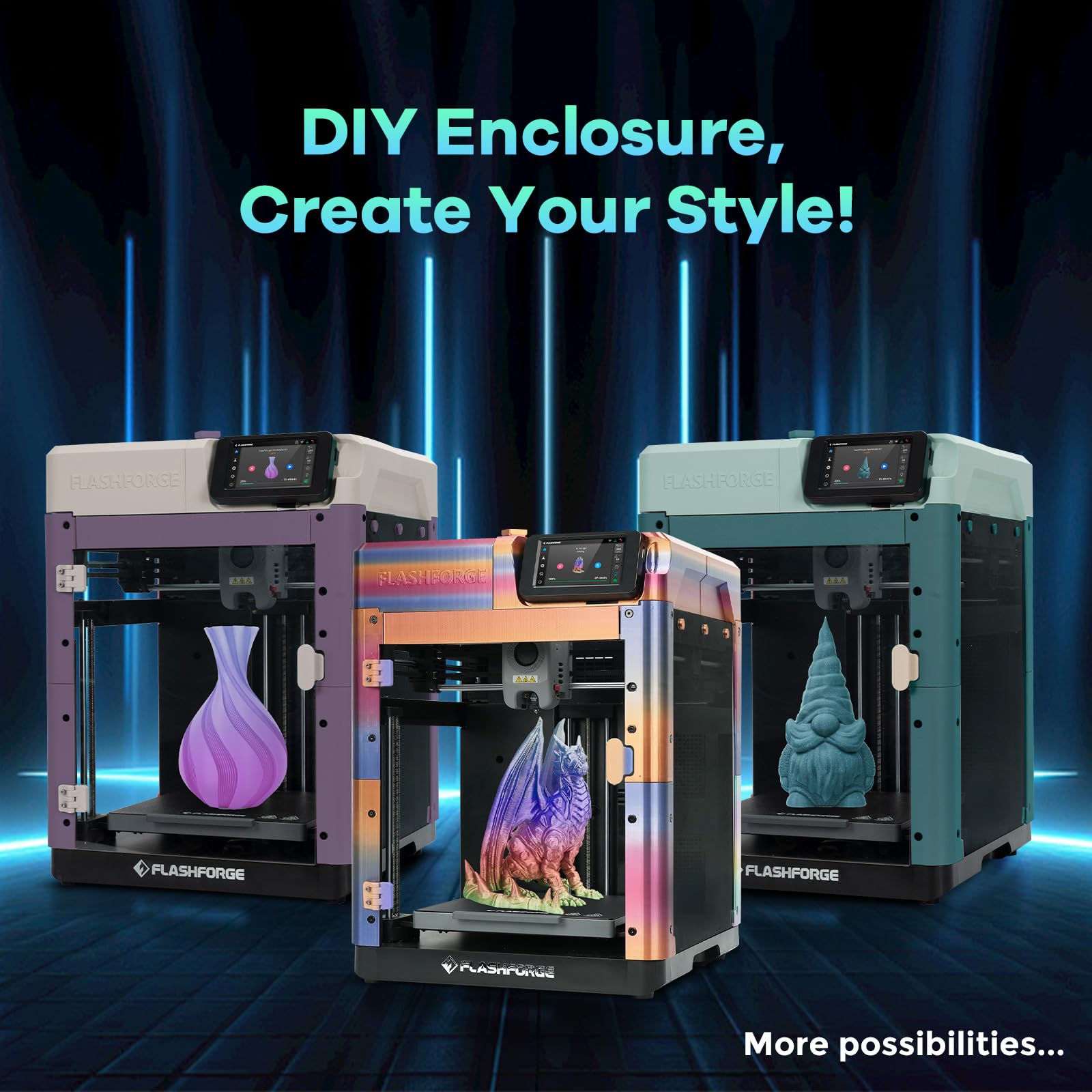 FLASHFORGE Adventurer 5M 3D Printer with Fully Auto Leveling, Max 600mm/s High Speed Printing, 280°C Direct Extruder with 3S Detachable Nozzle, CoreXY All Metal Structure, Print Size 220x220x220mm