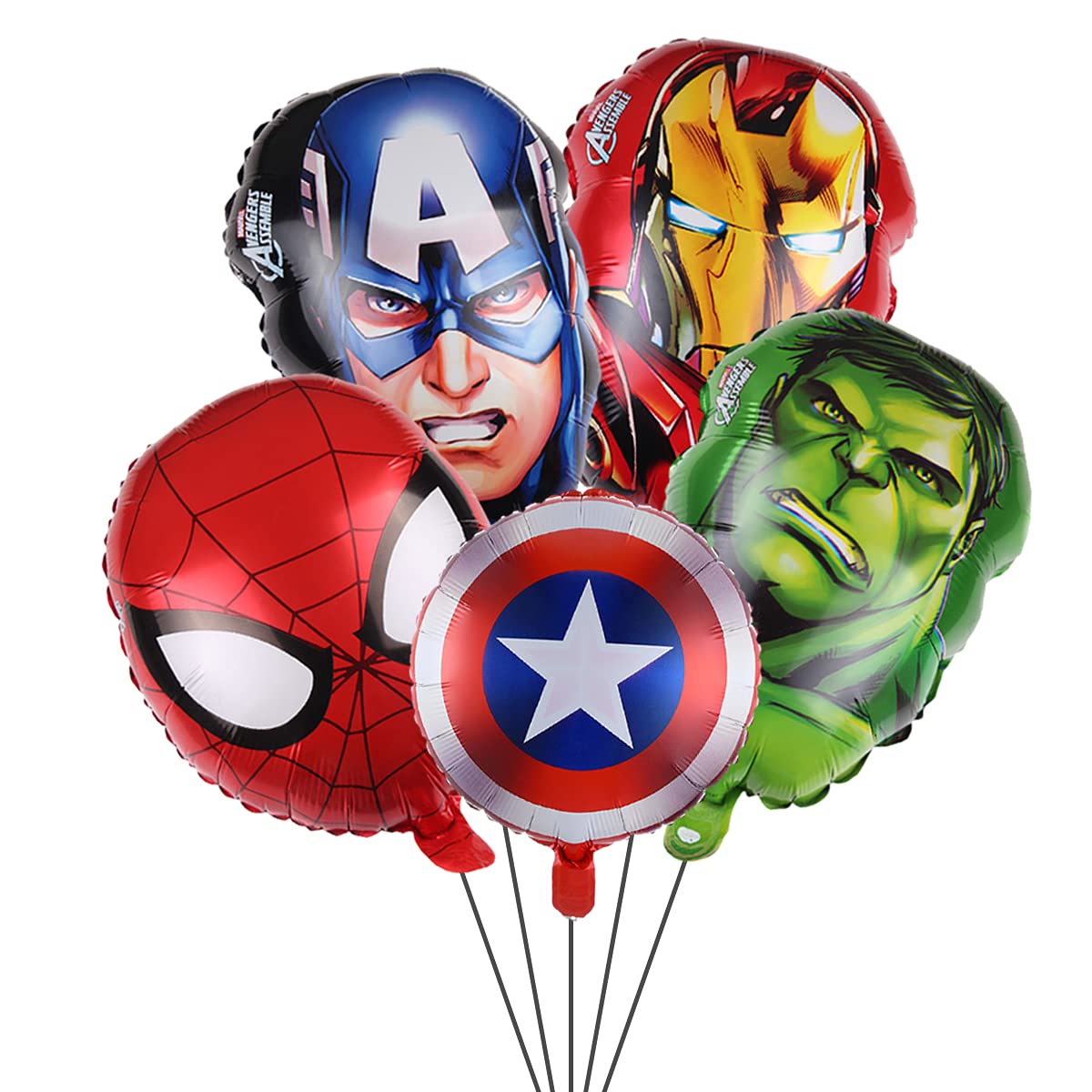 5 Stück Aluminiumfolienballons für Superhelden-Avengers-Party, für Superhelden-Geburtstagsparty-Zubehör