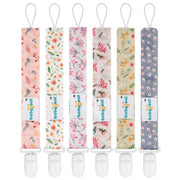 Babygoal Floral Pacifier Clips, 6 Pack Binky Paci Holder Clips and Leash for Boys and Girls Fits for Most Pacifier, Binkie Styles & Baby Teethers & Toys and Gift 6PS21