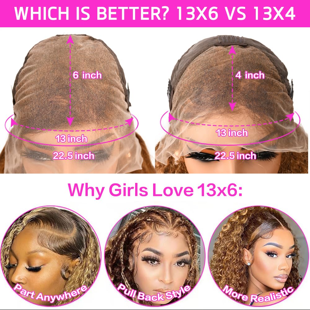 abbildung 30inch Highlight Ombre Lace Front Wig Human Hair 13x6 HD Honey Blonde 4/27 Deep Wave Lace Frontal Wigs Glueless Wigs Human Hair