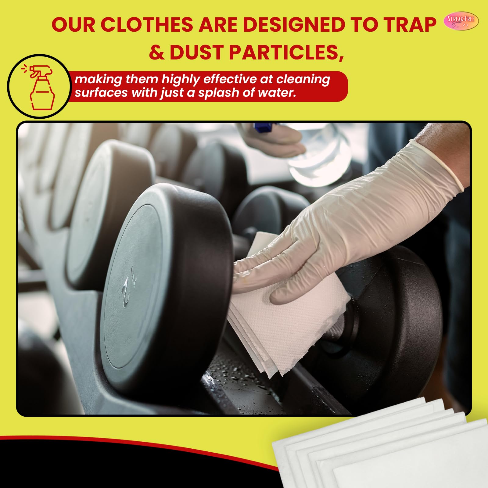Microfiber Cleaning Cloth "As Seen On TV" 6 Pack - 16" X 16" Lint-Free Cloths for Glass, Window & Cars - Microfiber Towels for Streak Free Cleaning & Shine - Reusable Cleaning Rags - Just Use Water