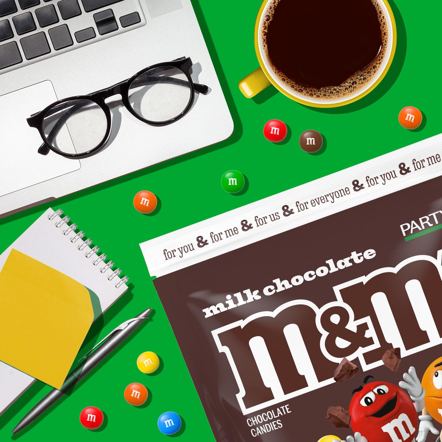 M&M'S Milk Chocolate Candy, Party Size, 38 oz Bag (Pack of 2)
